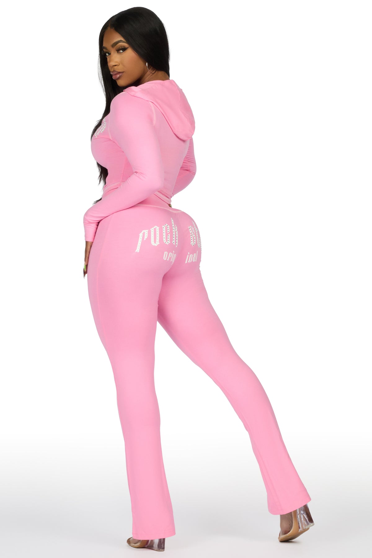 Zyriah Pink Rhinestone Lounge Trackset