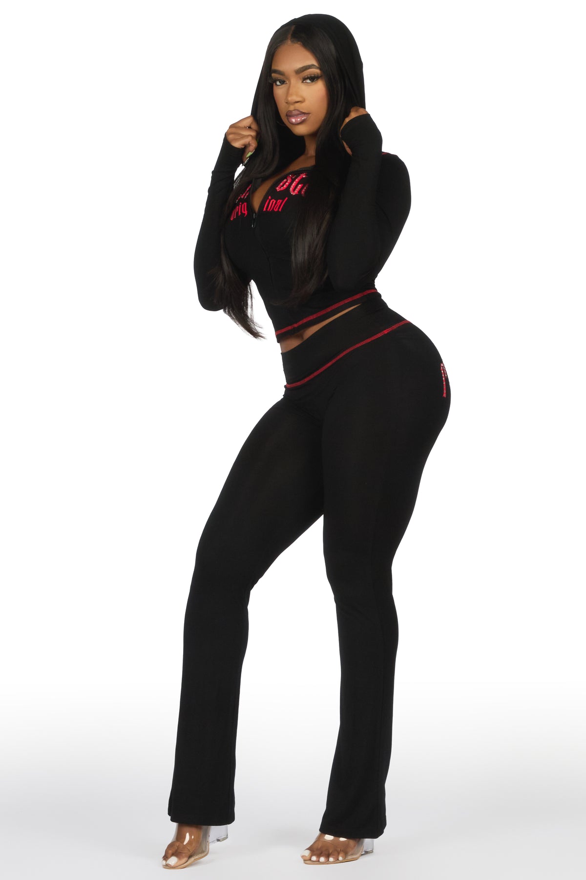 Zyriah Black/Red Rhinestone Lounge Trackset
