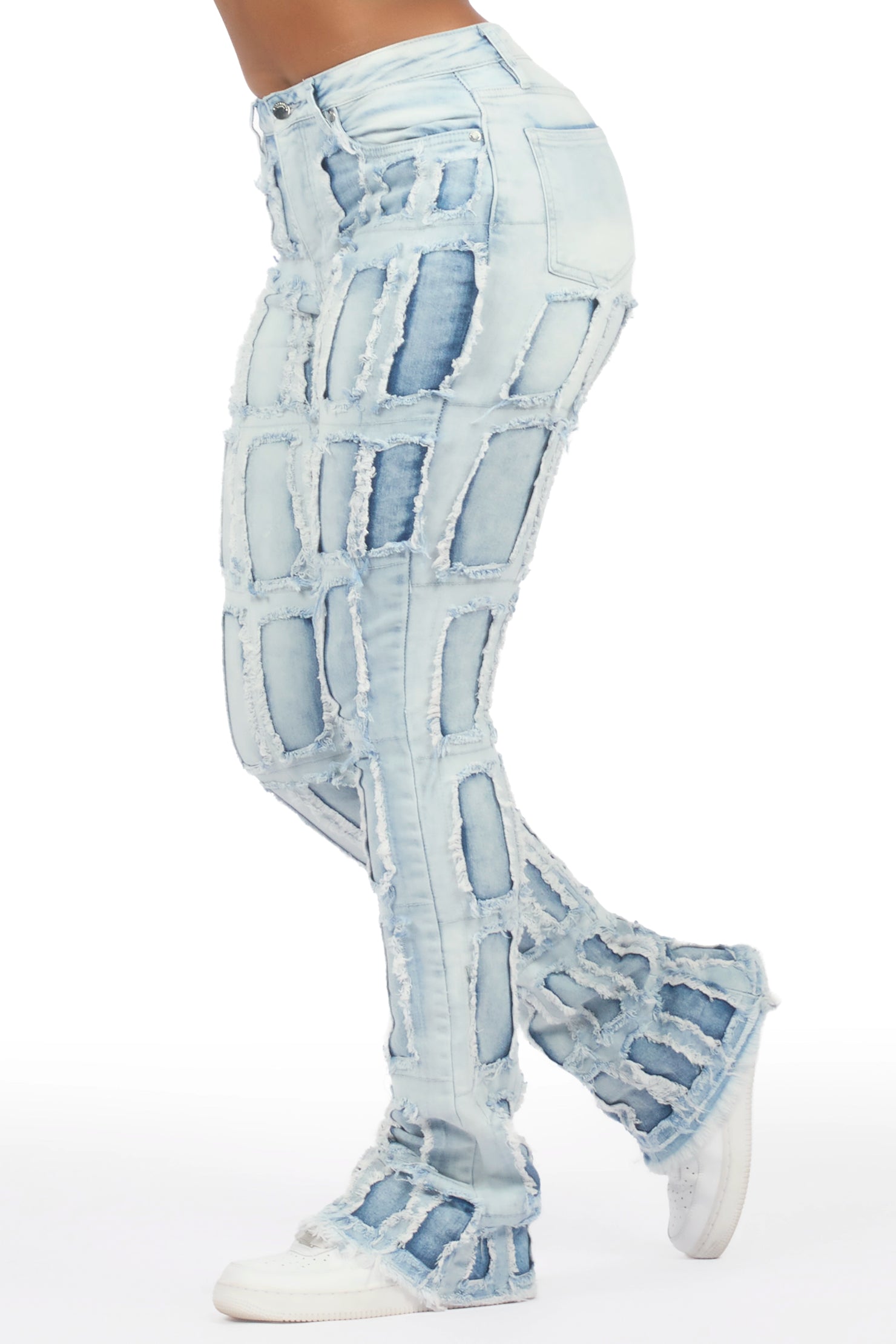 Taquila Light Wash Stacked Flare Jean