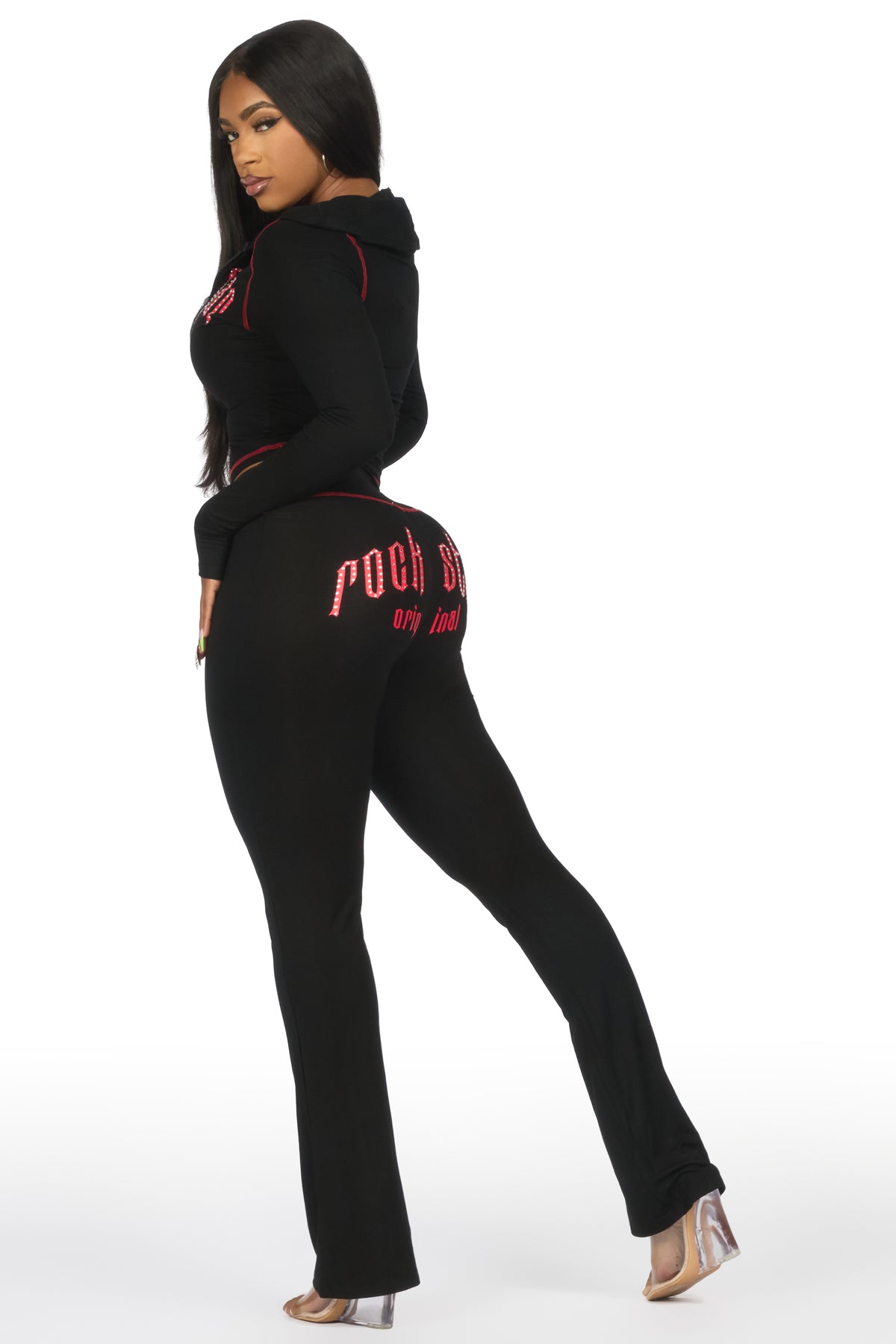 Zyriah Black/Red Rhinestone Lounge Trackset