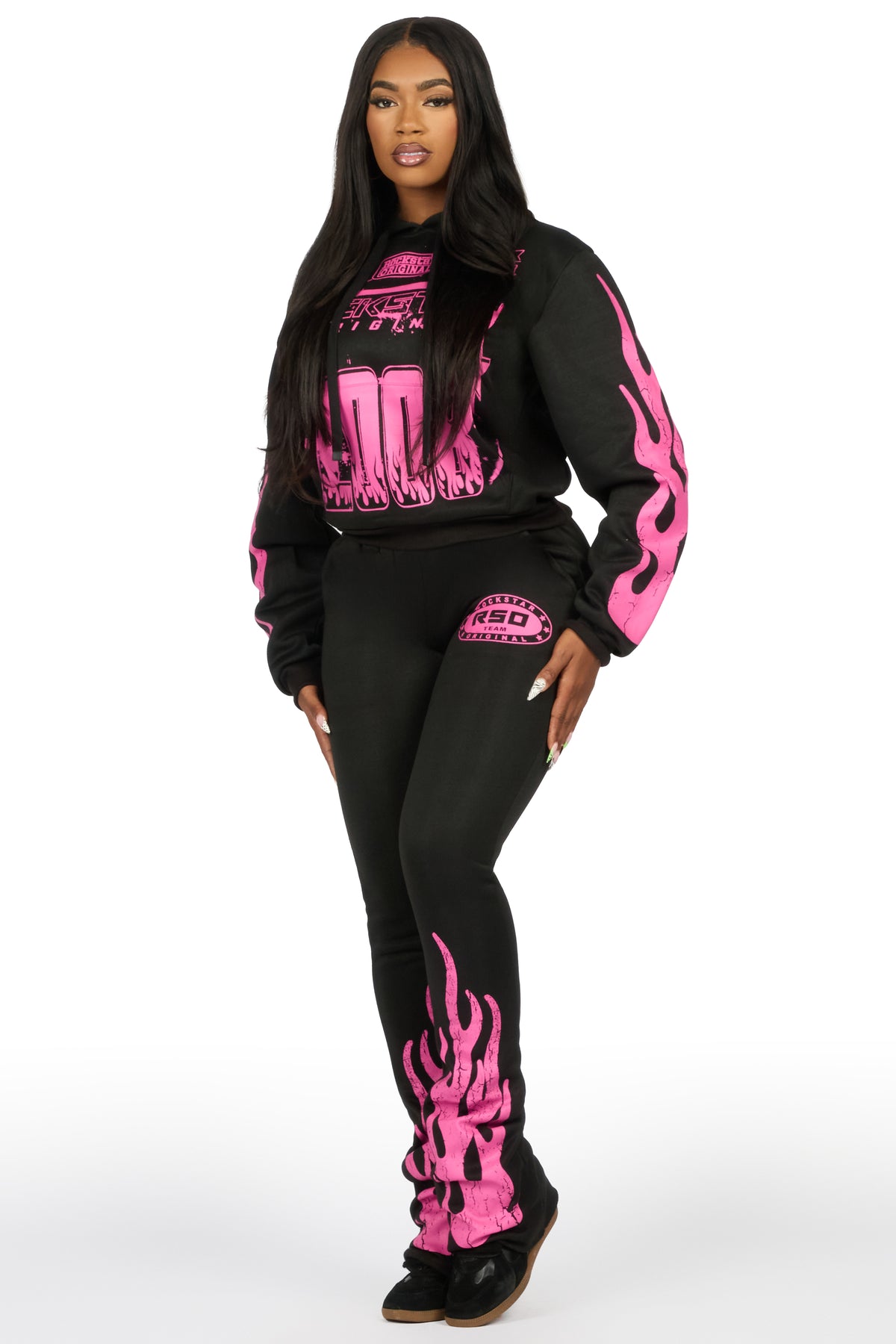 Esha 2.0 Black/Pink Super Stacked Flare Track Set