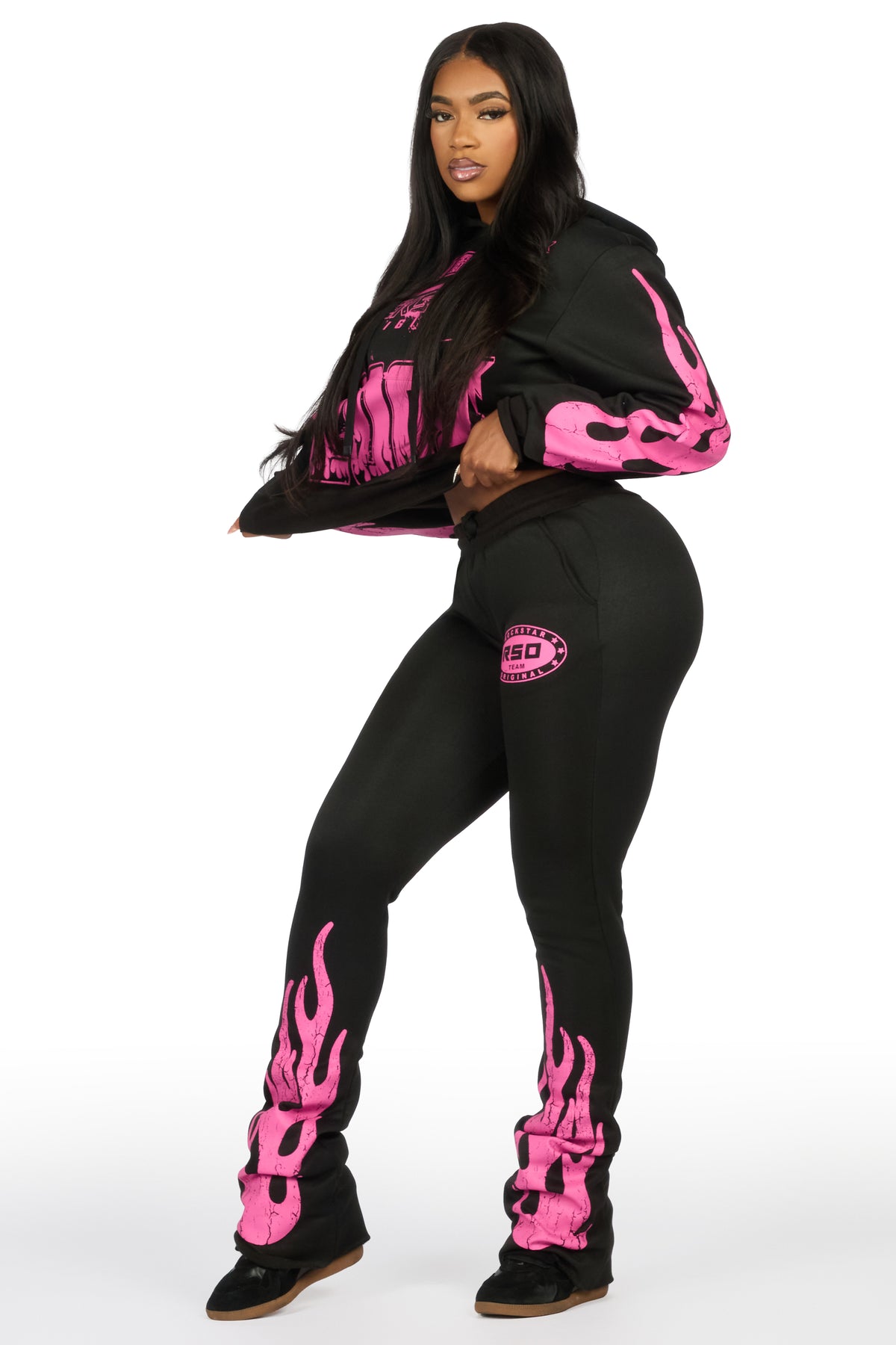 Esha 2.0 Black/Pink Super Stacked Flare Track Set