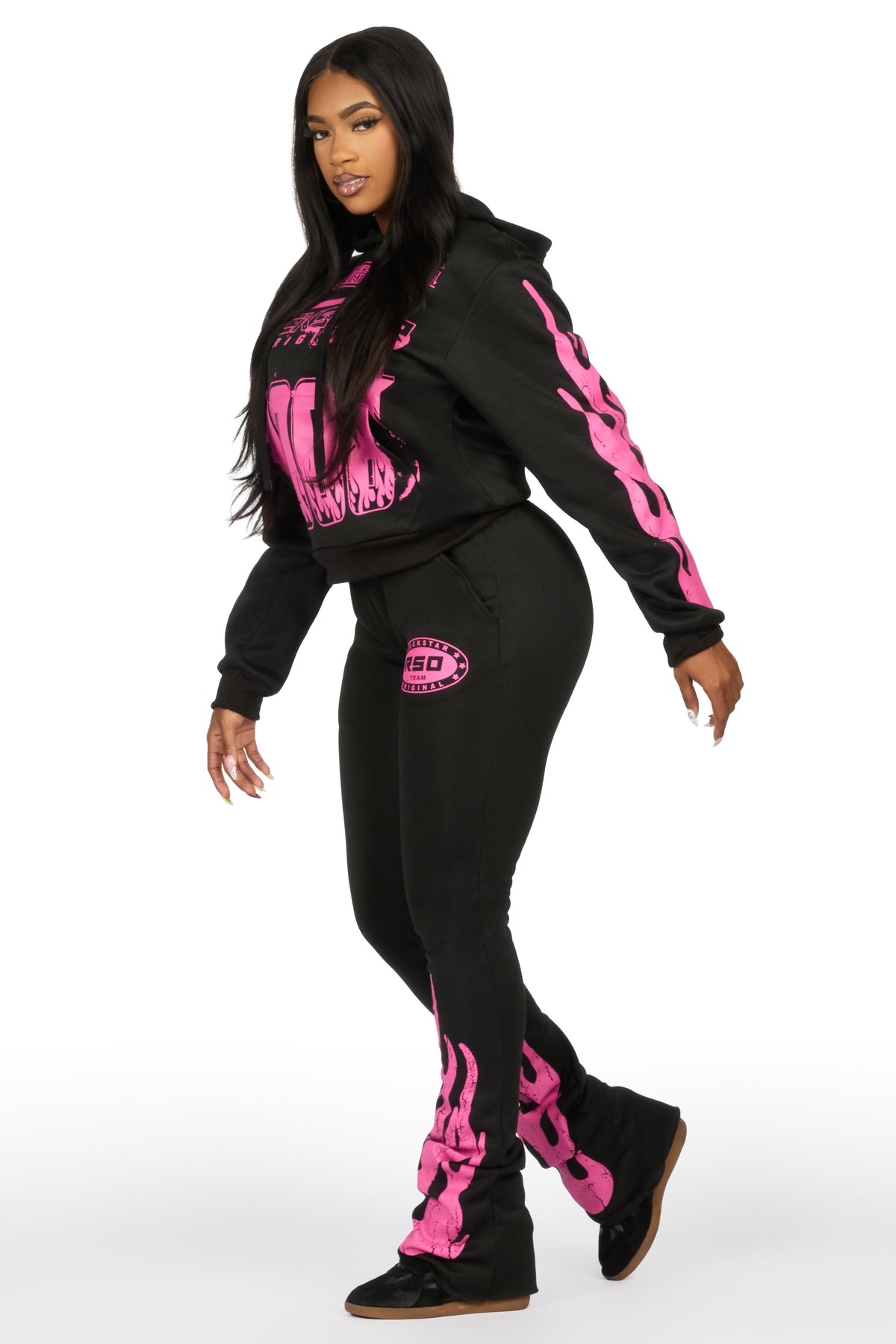 Esha 2.0 Black/Pink Super Stacked Flare Track Set