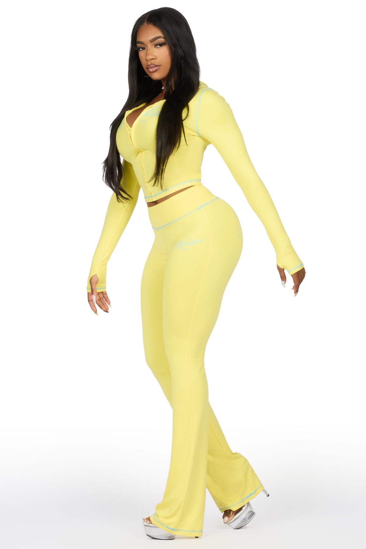 Arzena Yellow/Blue Zip Up Lounge Track Set