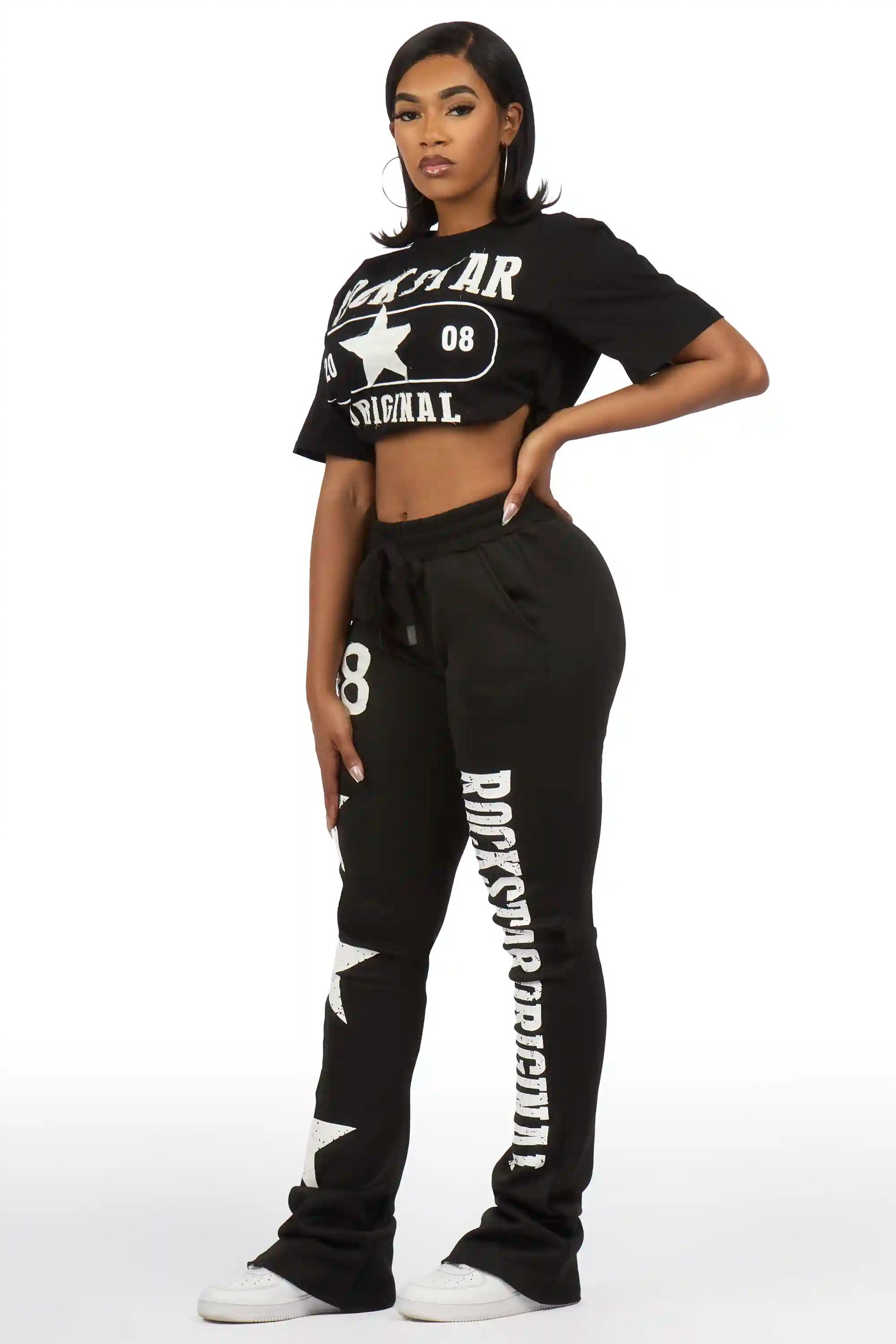 Chavonne Black T-Shirt Trackset