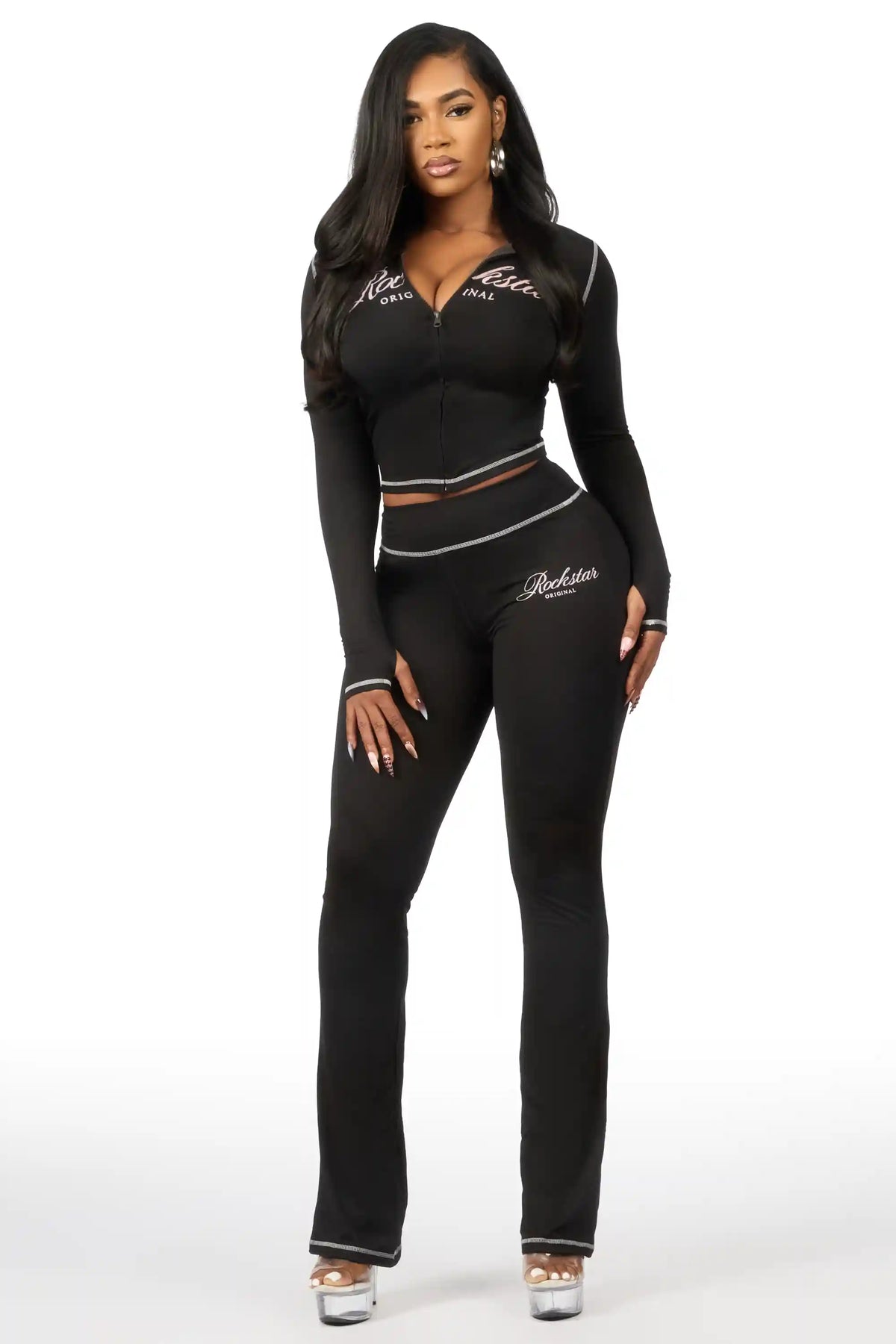Arzena Black Zip Up Hoodie