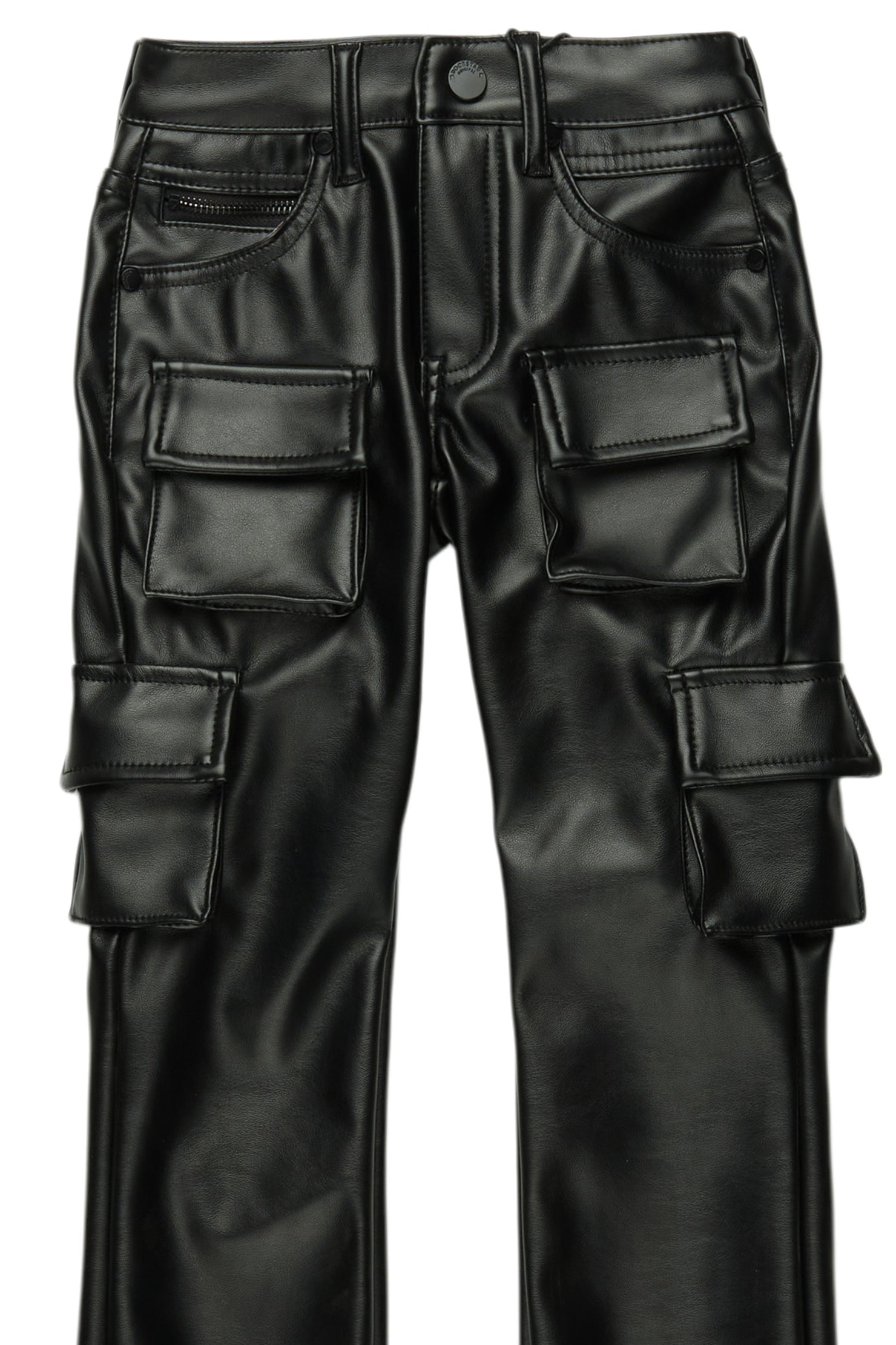 Boys Dagan Purple Hoodie/Stacked Flare PU Jean Set