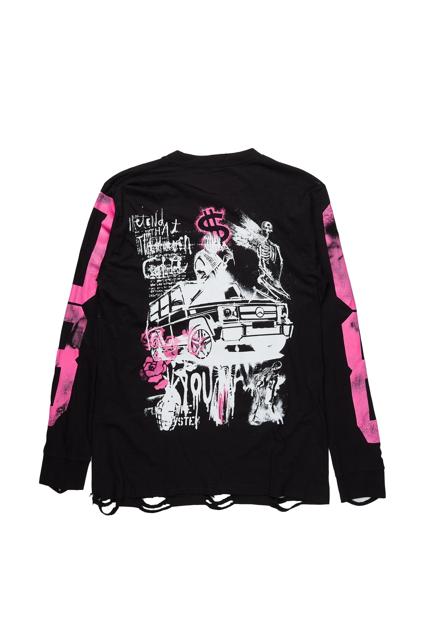 Grill Black/Pink Long Sleeve Graphic T-Shirt