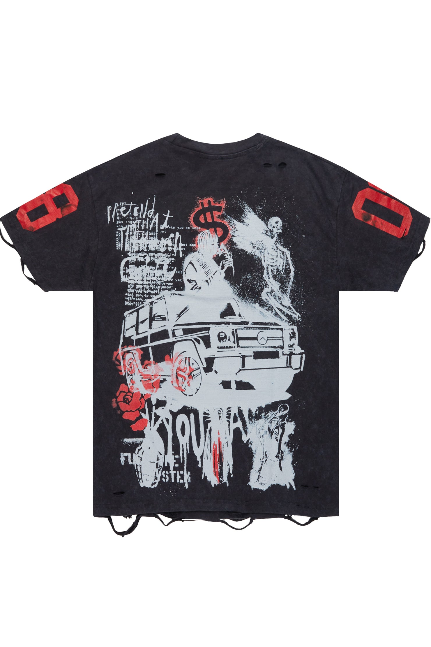 Grill Vintage Black Graphic Oversized T-Shirt