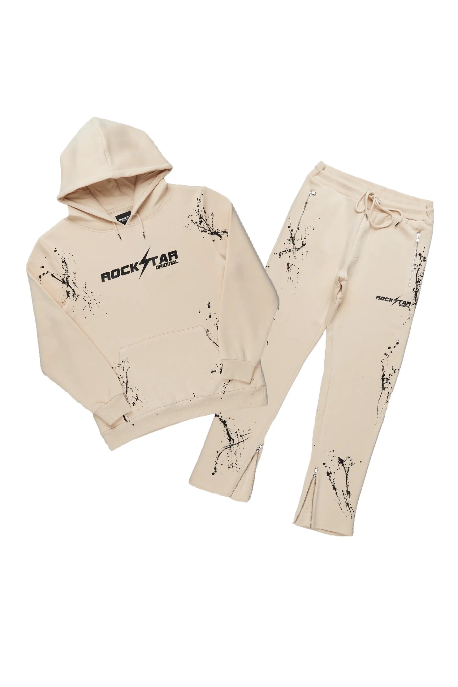 Rune Beige Slim Fit Track Set