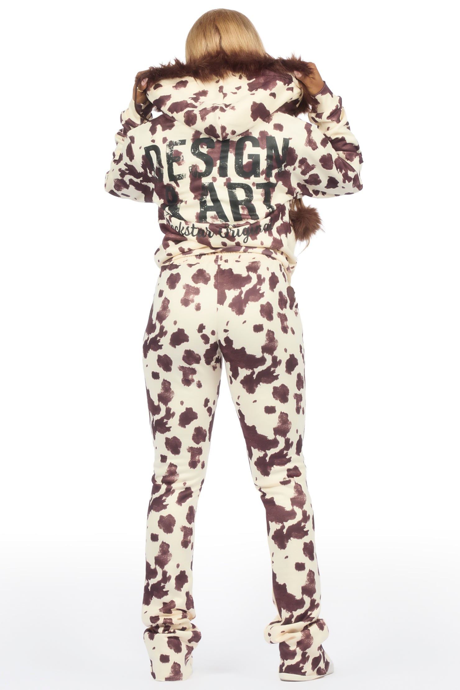 Benita Cow Print Super Stacked Trackset