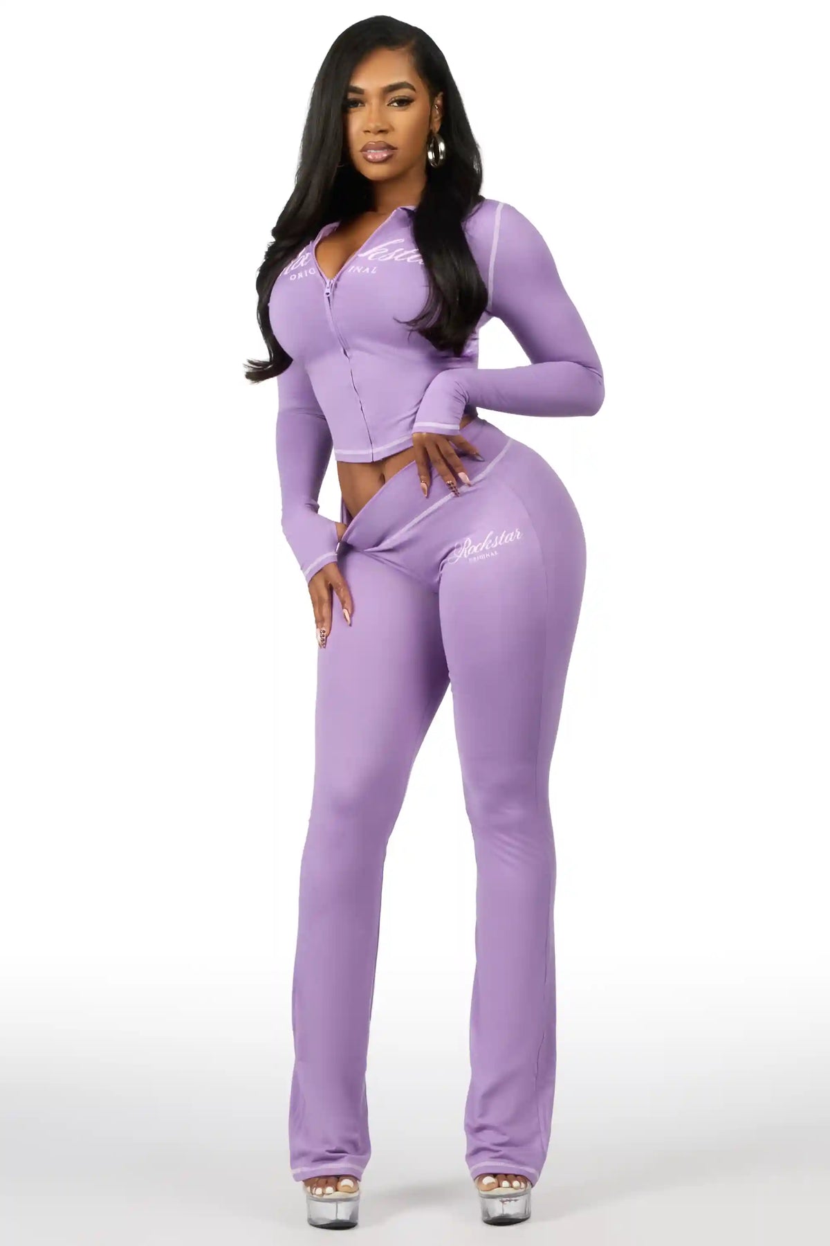 Arzena Purple Zip Up Hoodie