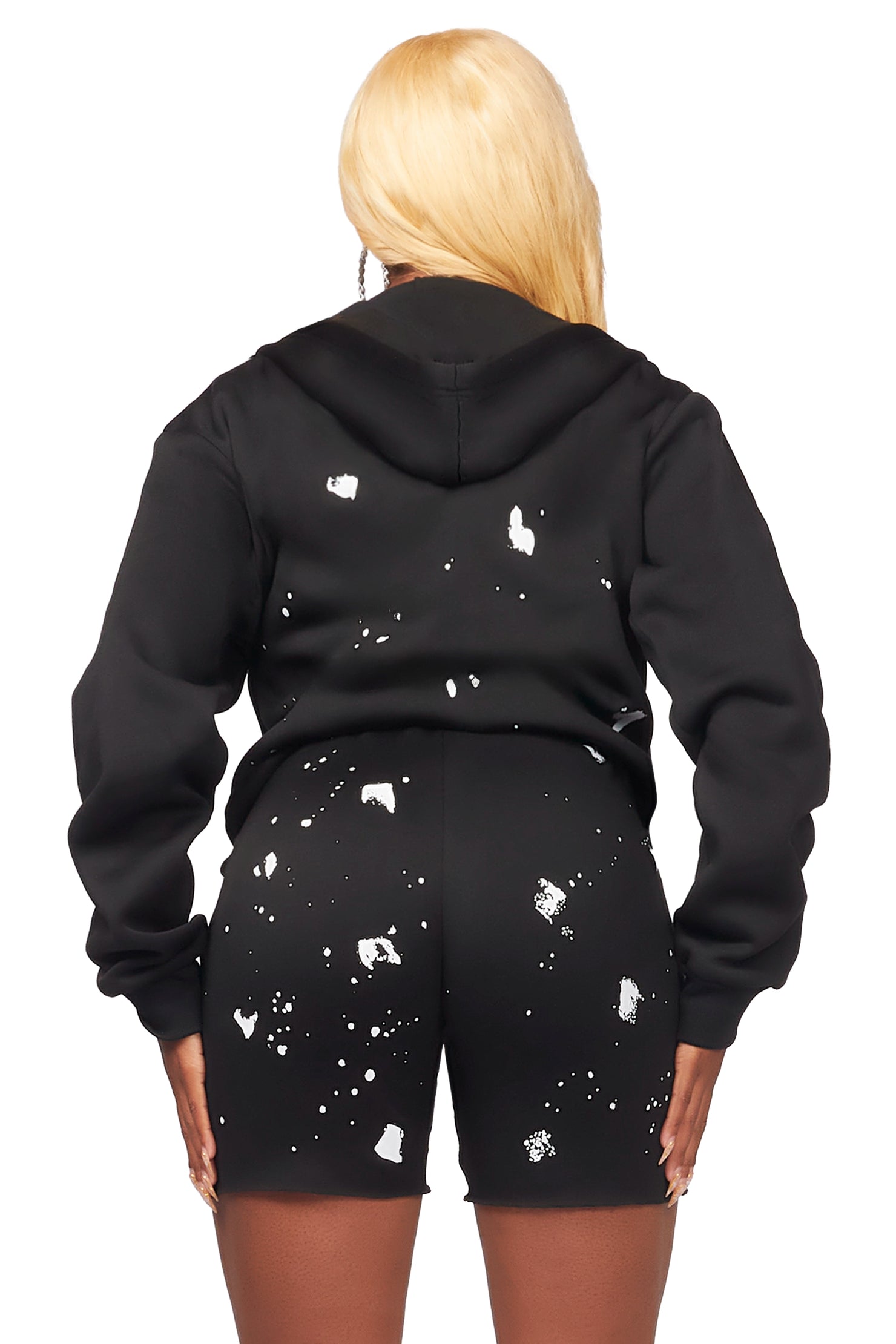 Kanesha Black Zip Up Short Set