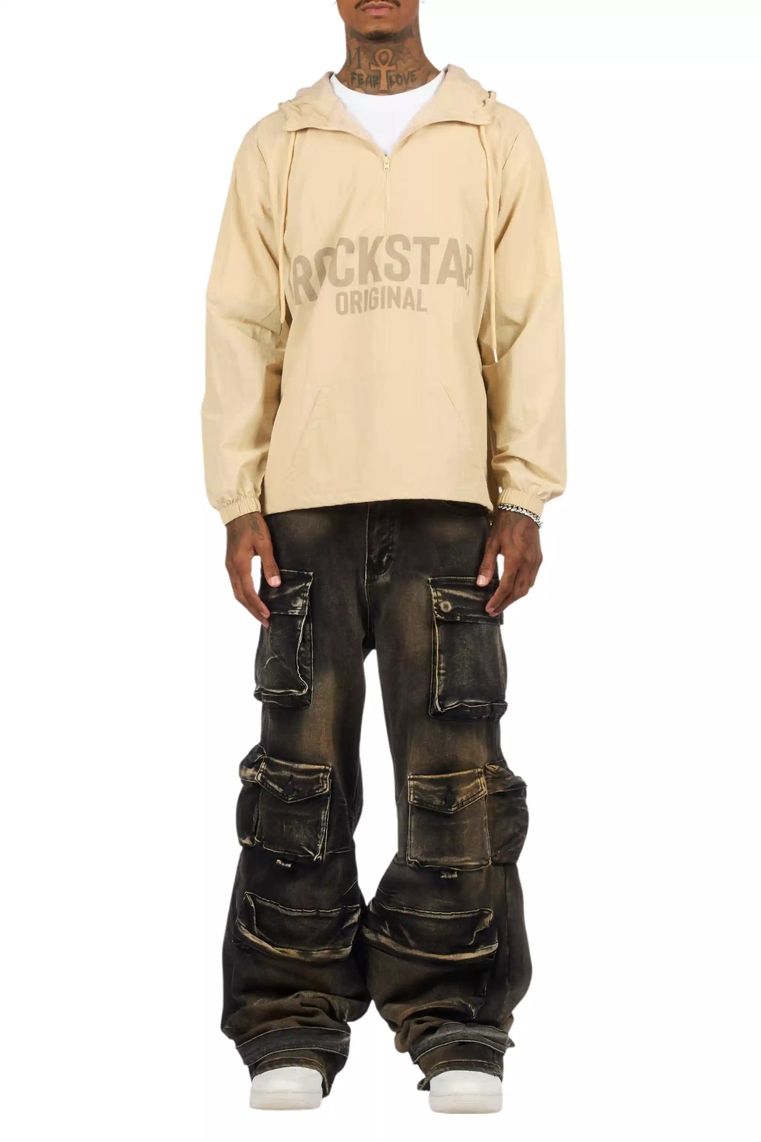 Mahesh Tint Grey Baggy Cargo Jean