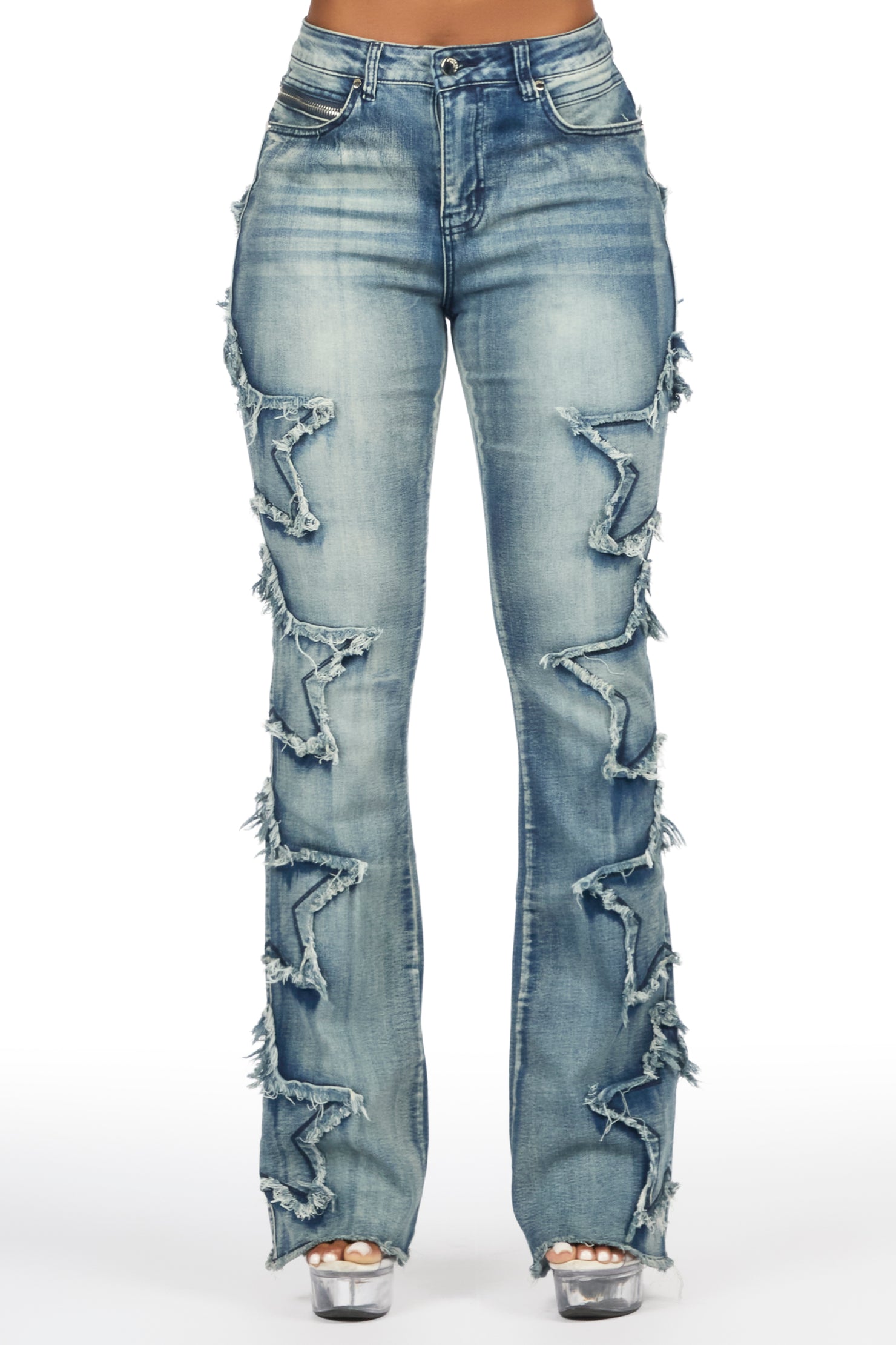 Sinayah Tint Wash Stacked Flare Jean