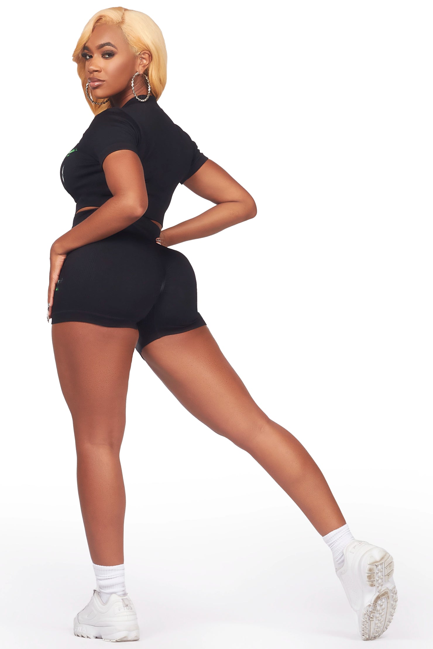 Sheena Black Bike Short Set