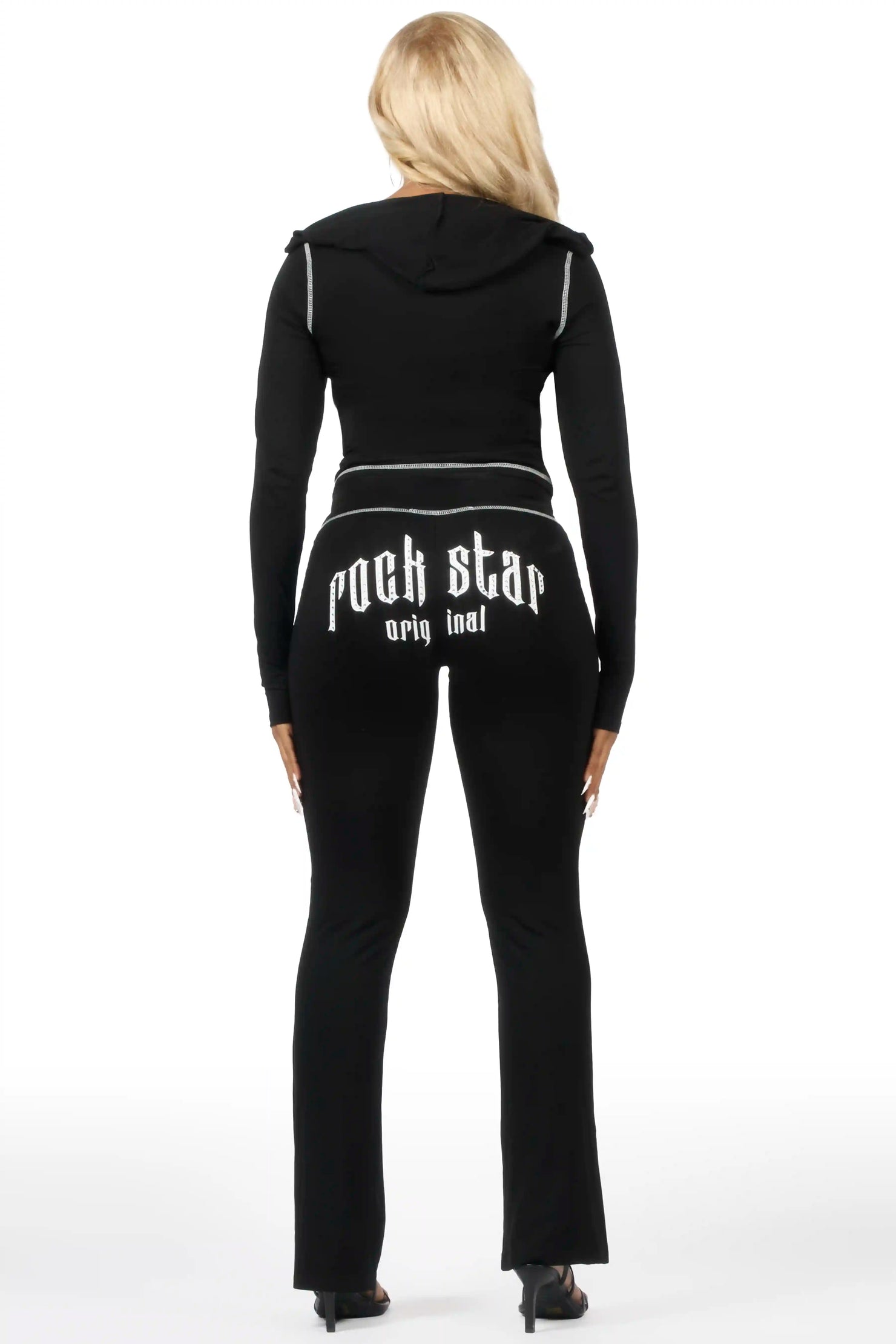 Zyriah Black Rhinestone Lounge Trackset
