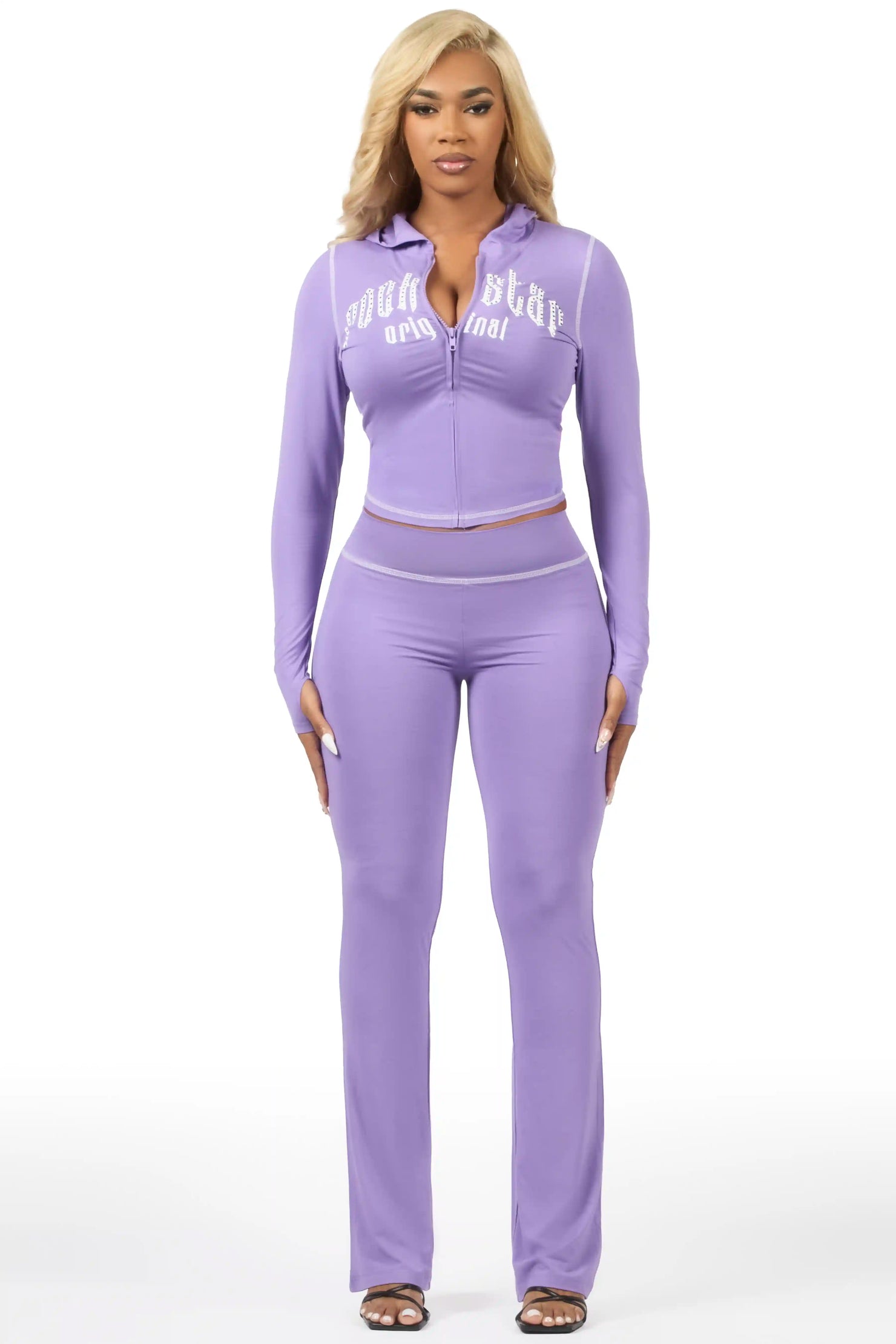 Zyriah Purple Rhinestone Lounge Trackset