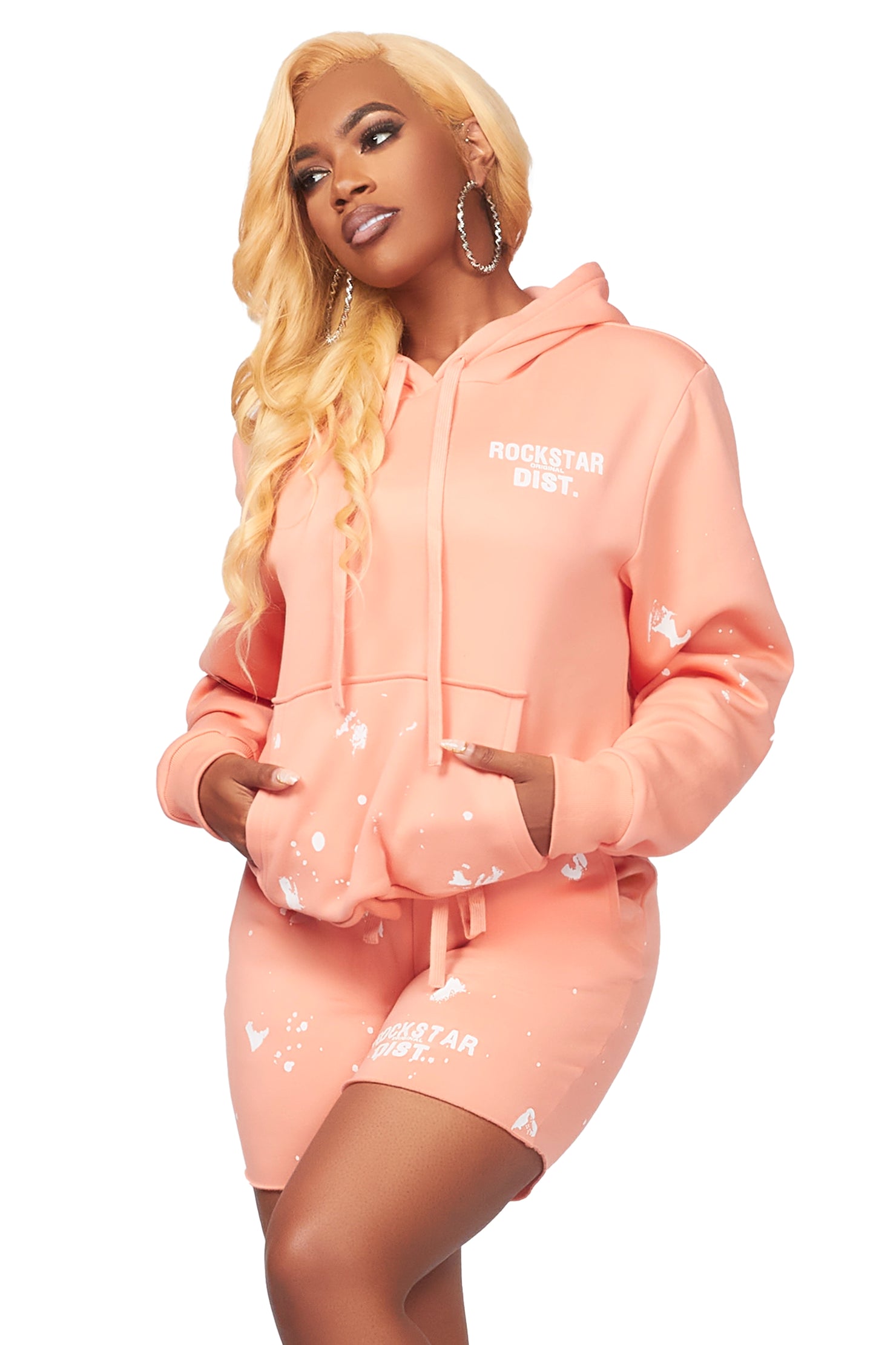 Just Between Us Coral Short Set