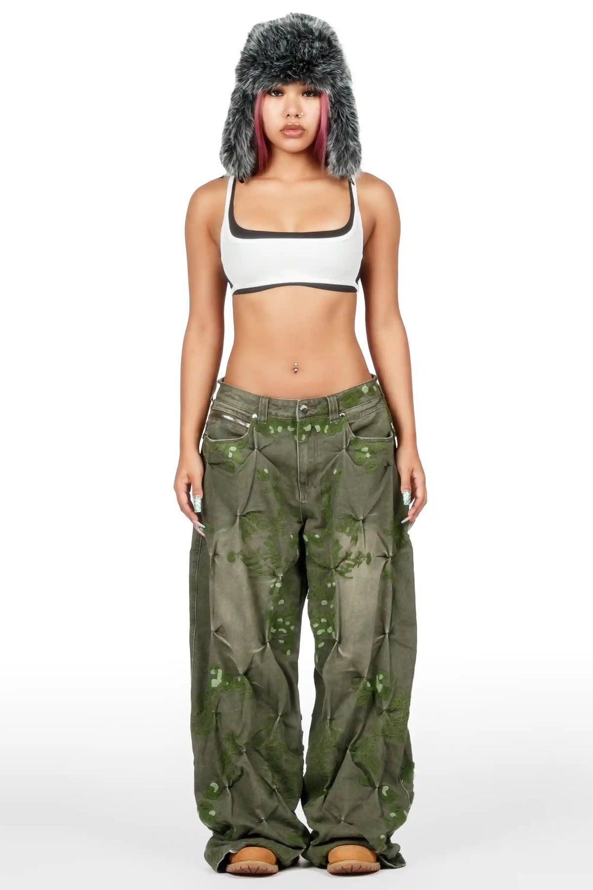 Vaniya Green Wash Baggy Fit Jean