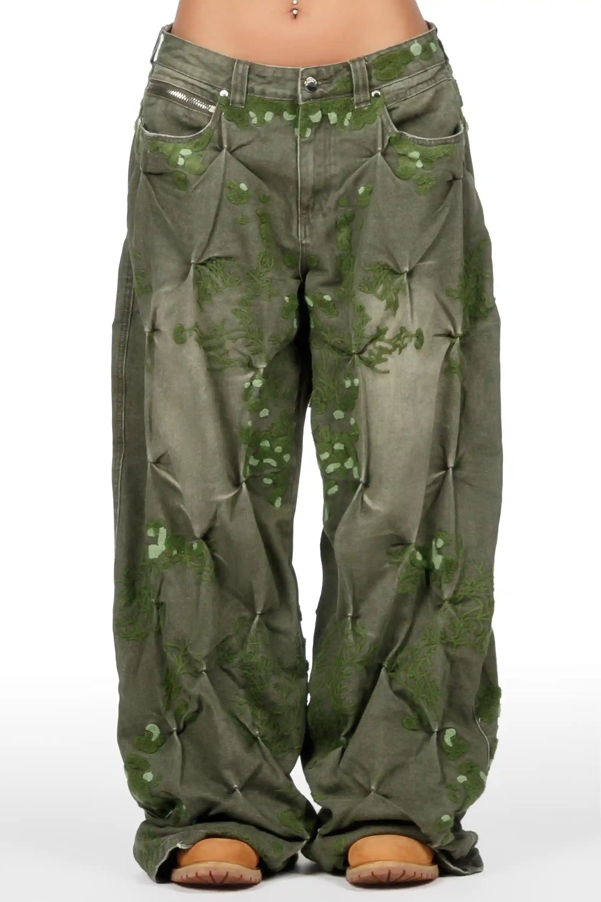 Vaniya Green Wash Baggy Fit Jean