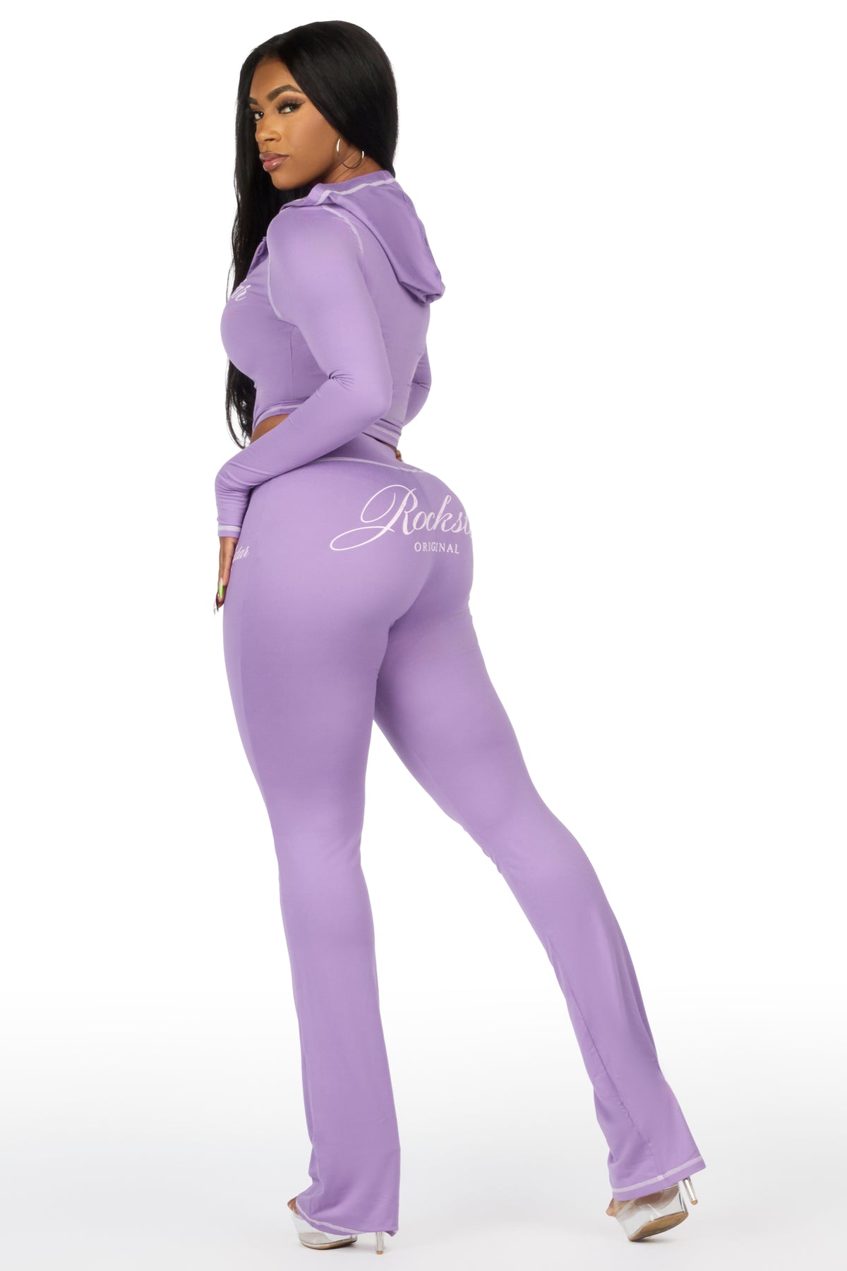 Arzena Purple Zip Up Lounge Track Set
