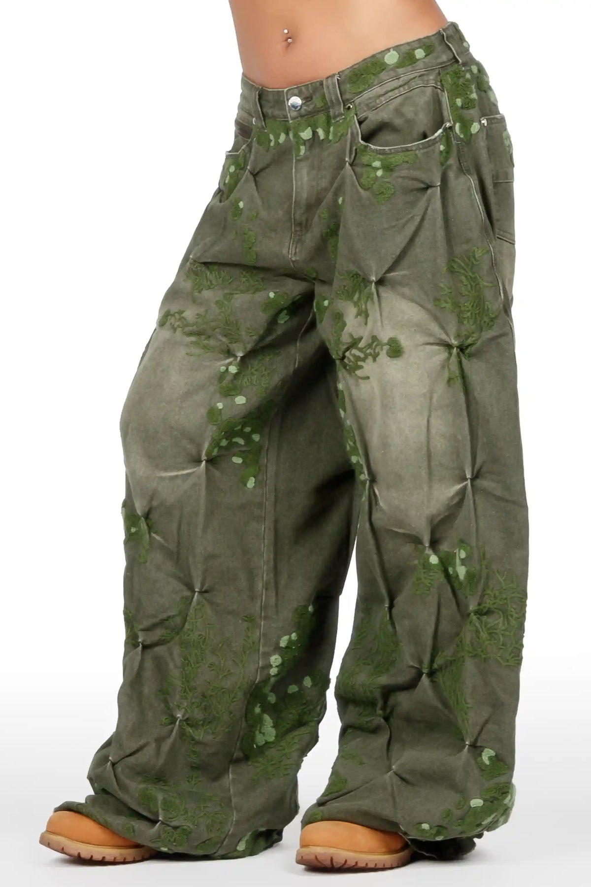 Vaniya Green Wash Baggy Fit Jean