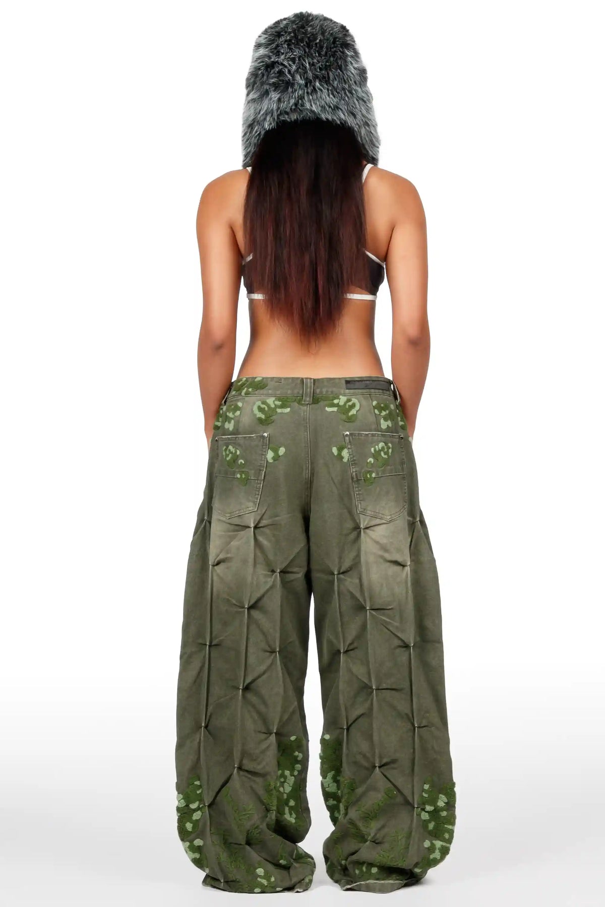 Vaniya Green Wash Baggy Fit Jean