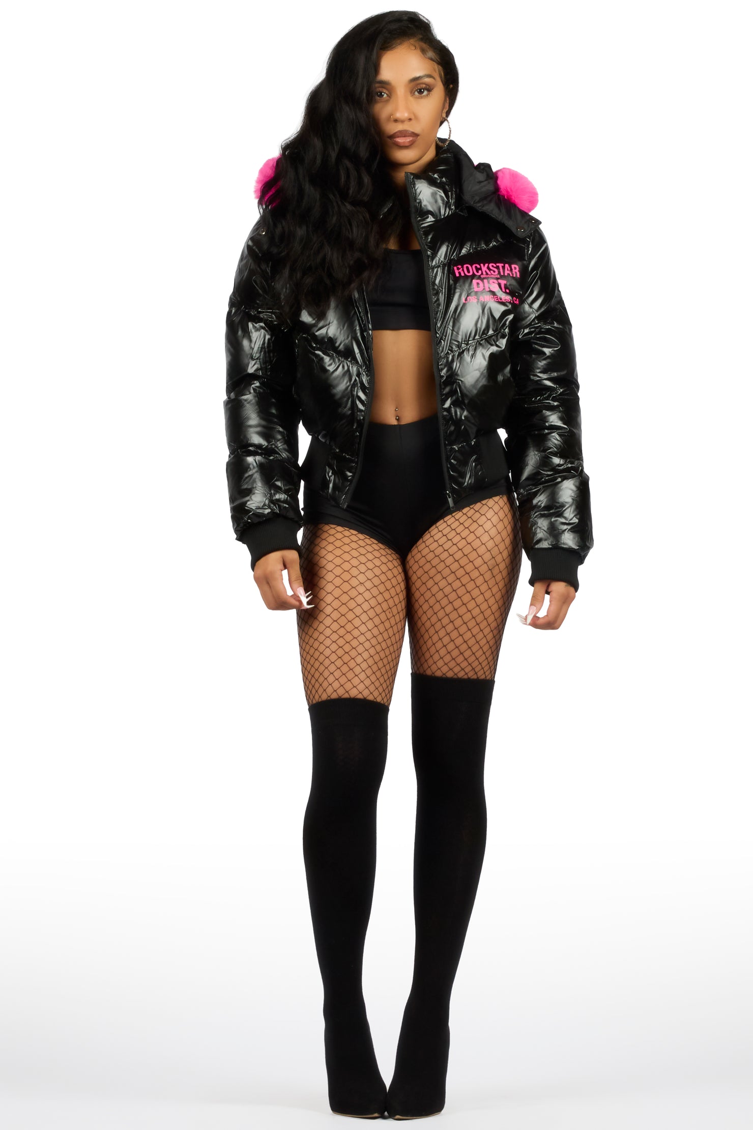 Moncia Black/Pink Puffer Jacket