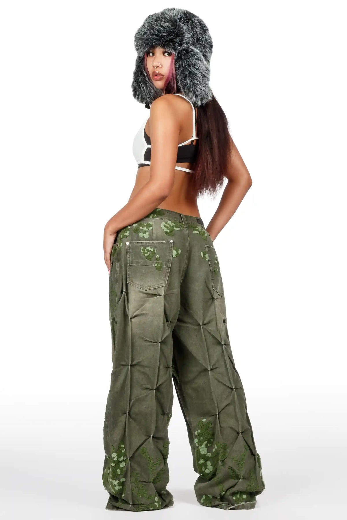 Vaniya Green Wash Baggy Fit Jean