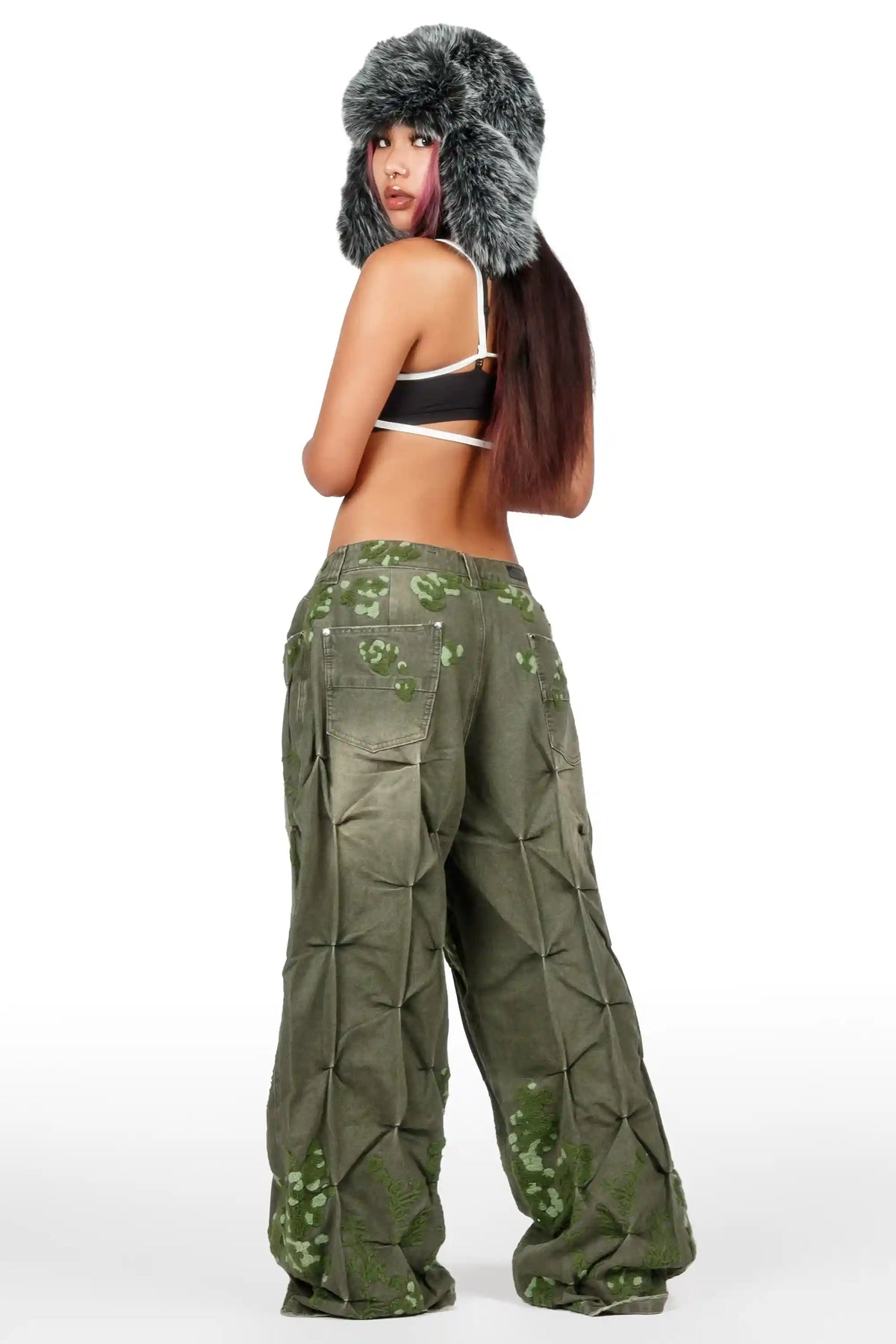 Vaniya Green Wash Baggy Fit Jean
