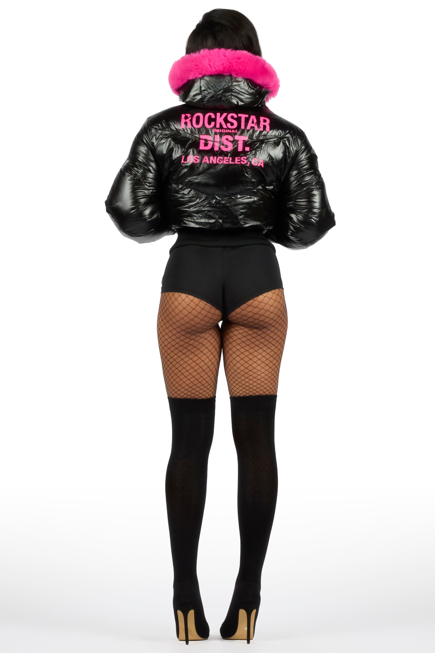 Moncia Black/Pink Puffer Jacket