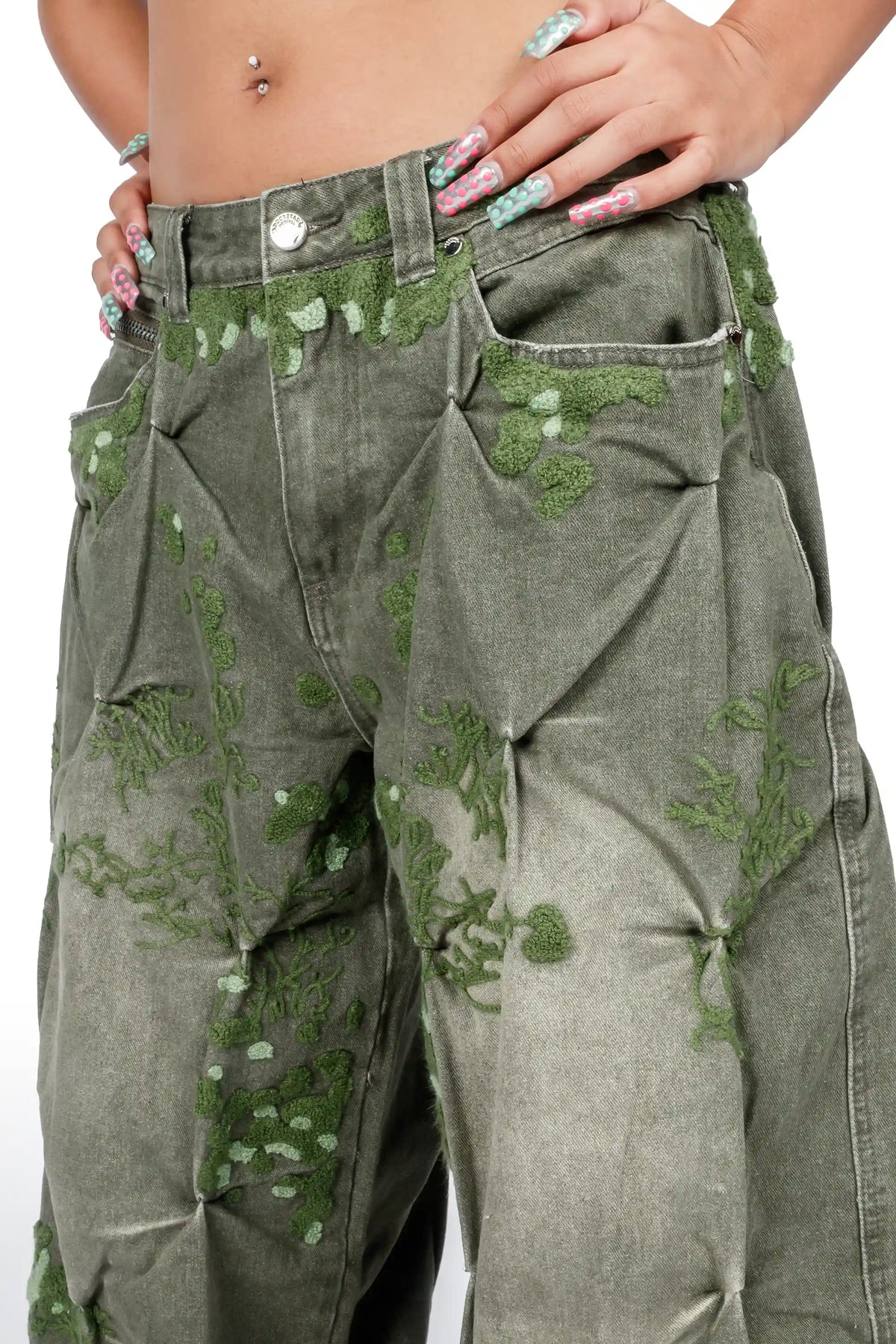 Vaniya Green Wash Baggy Fit Jean