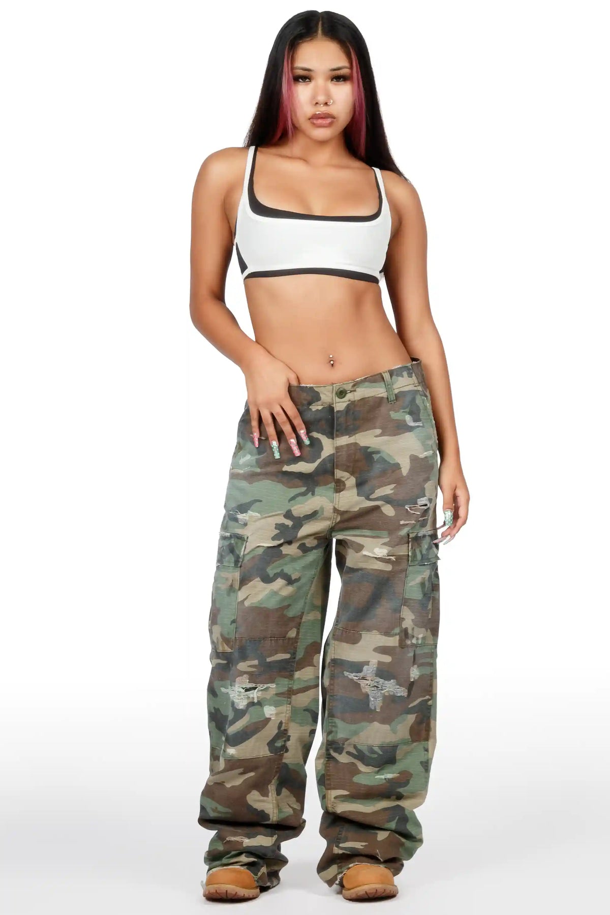 Alora Camo Baggy Fit Jean