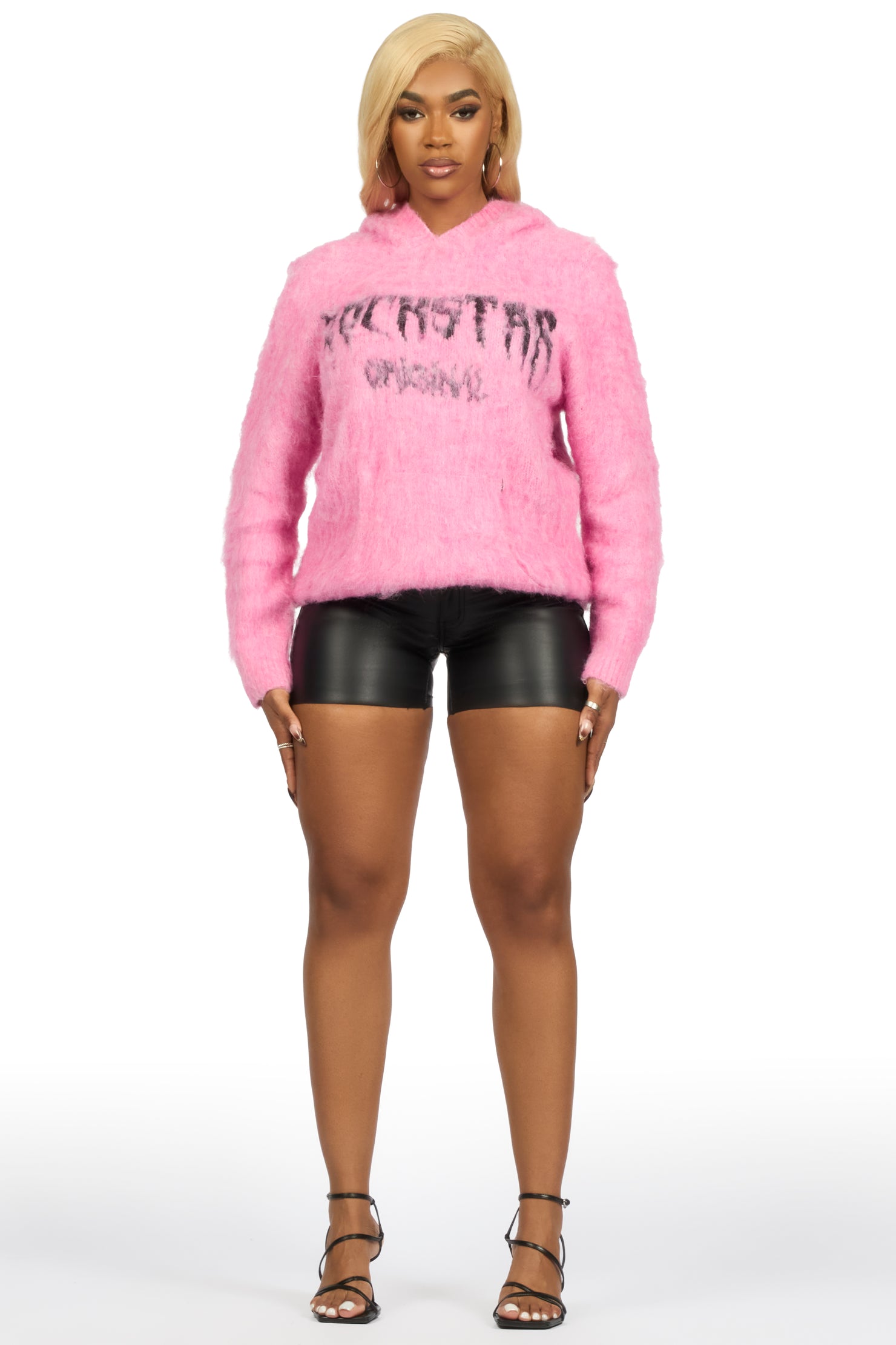 Andreas Pink Graphic Knit Hoodie
