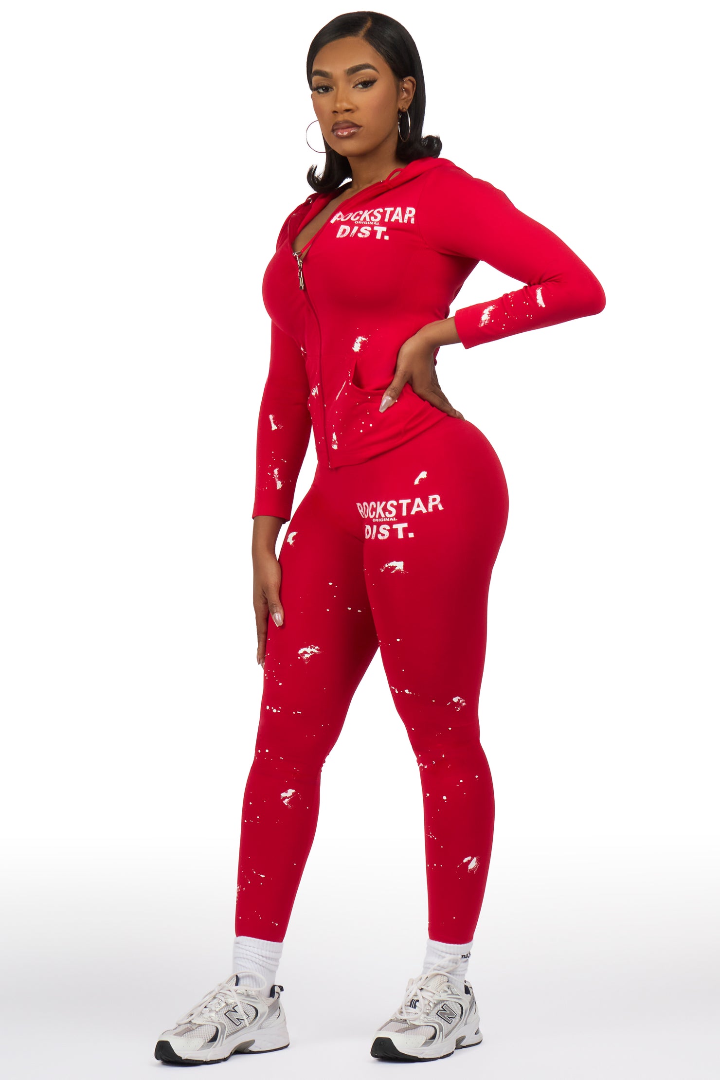 Nikki Red Painted Active Set