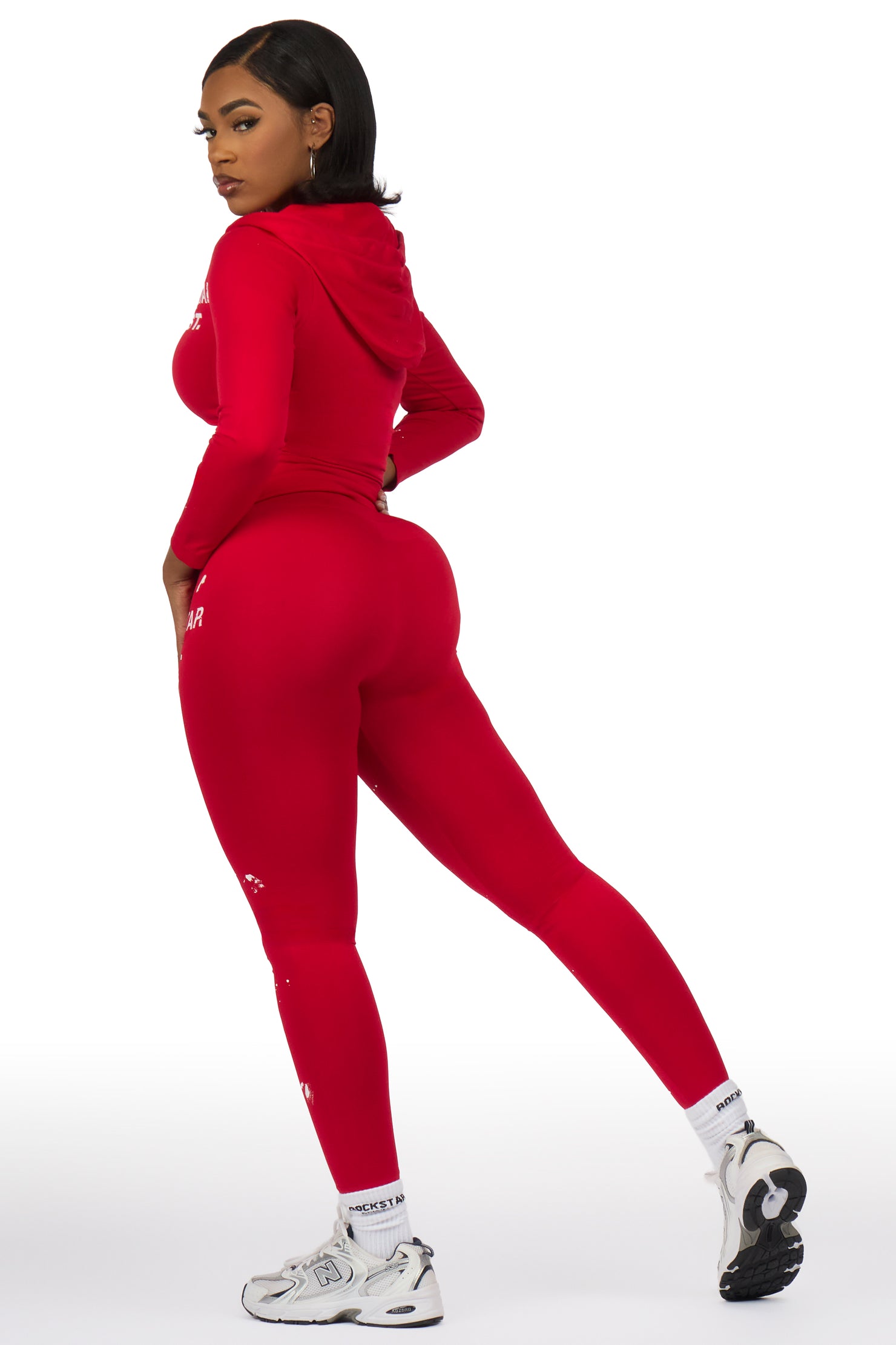 Nikki Red Painted Active Set