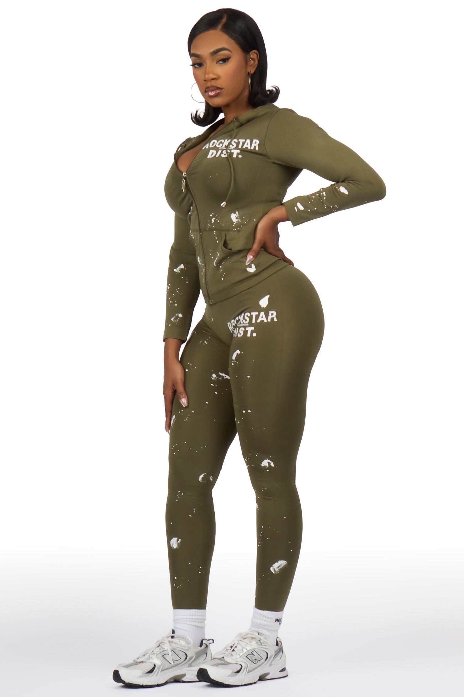 Nikki Olive Painted Active Set