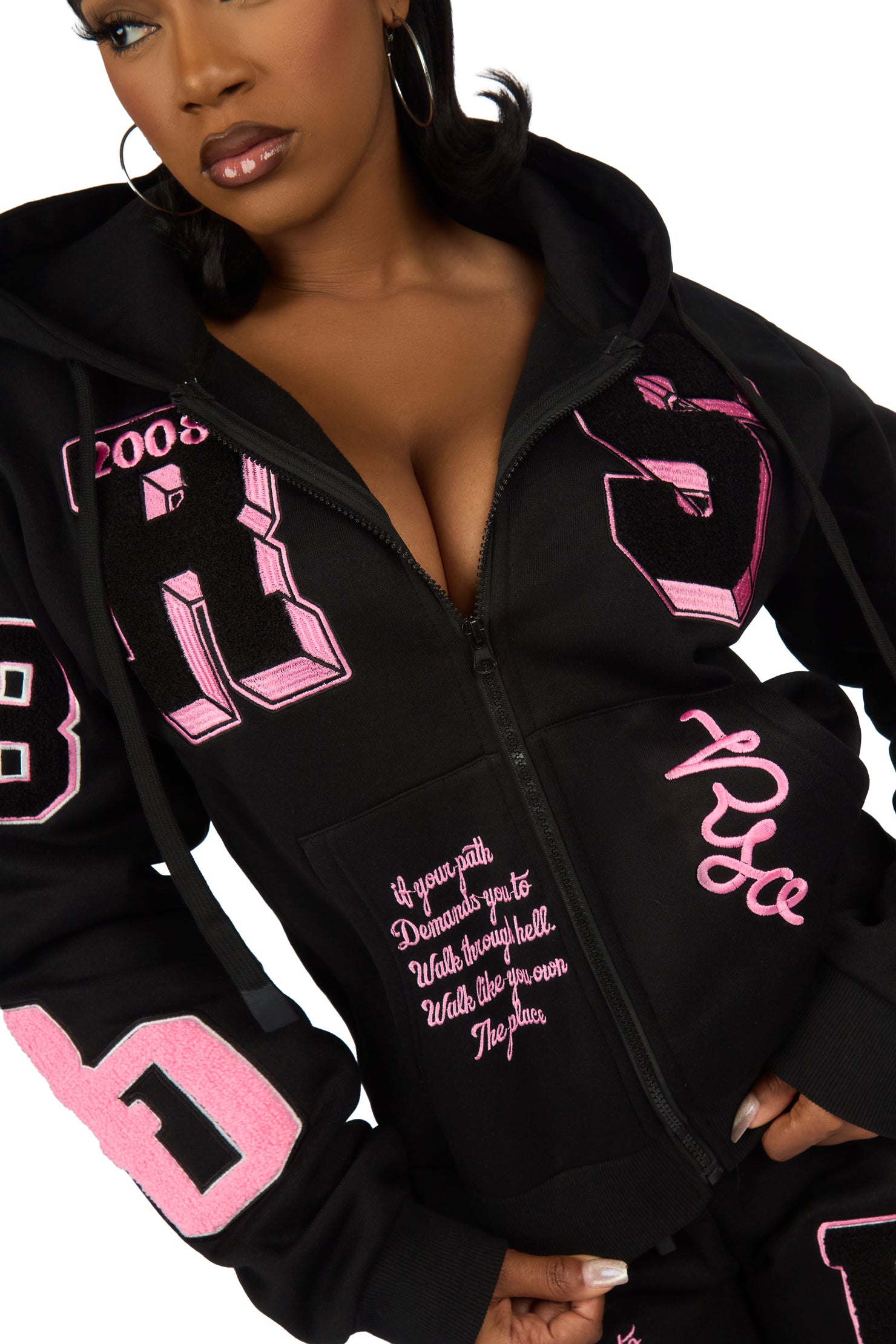 Leslee Black/Pink Super Stacked Trackset