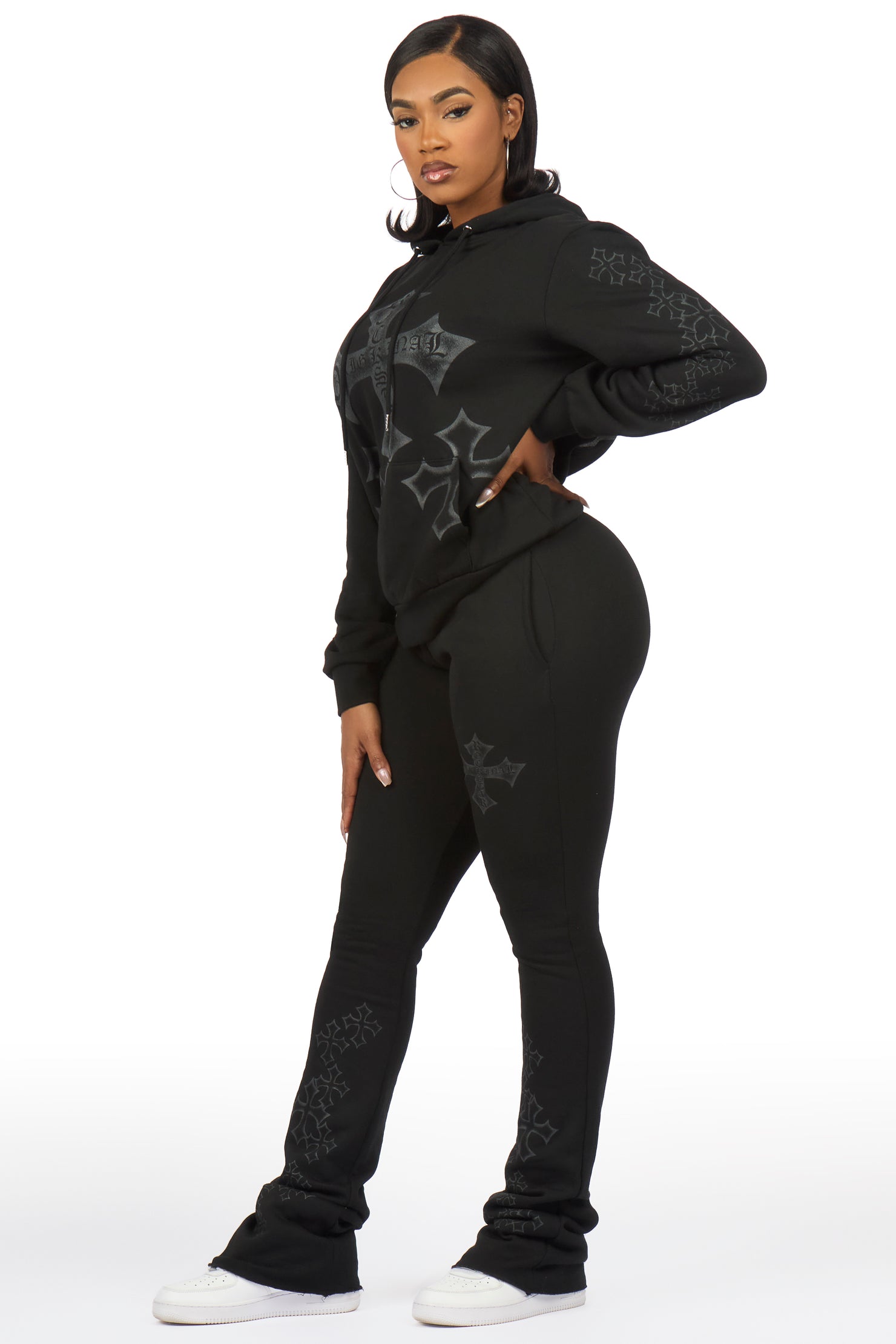 Tangia Black Stacked Track Set