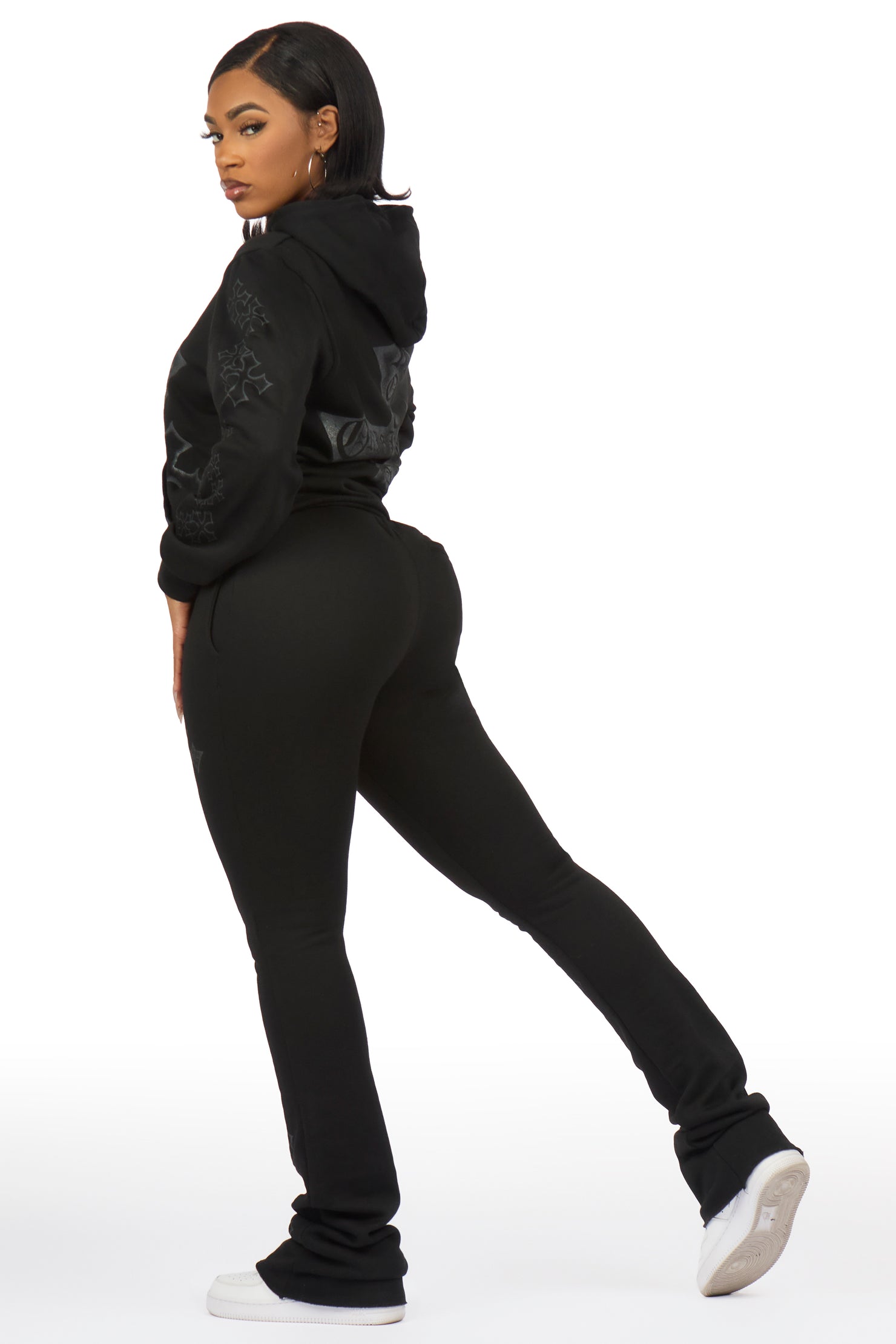 Tangia Black Stacked Track Set