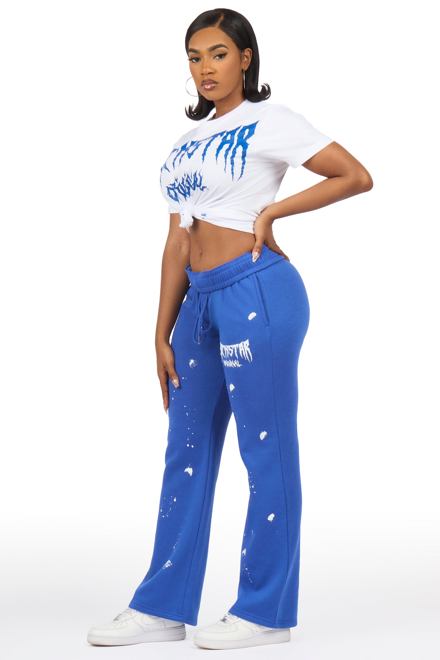 Dayasia White/Royal Blue T-Shirt Track Set