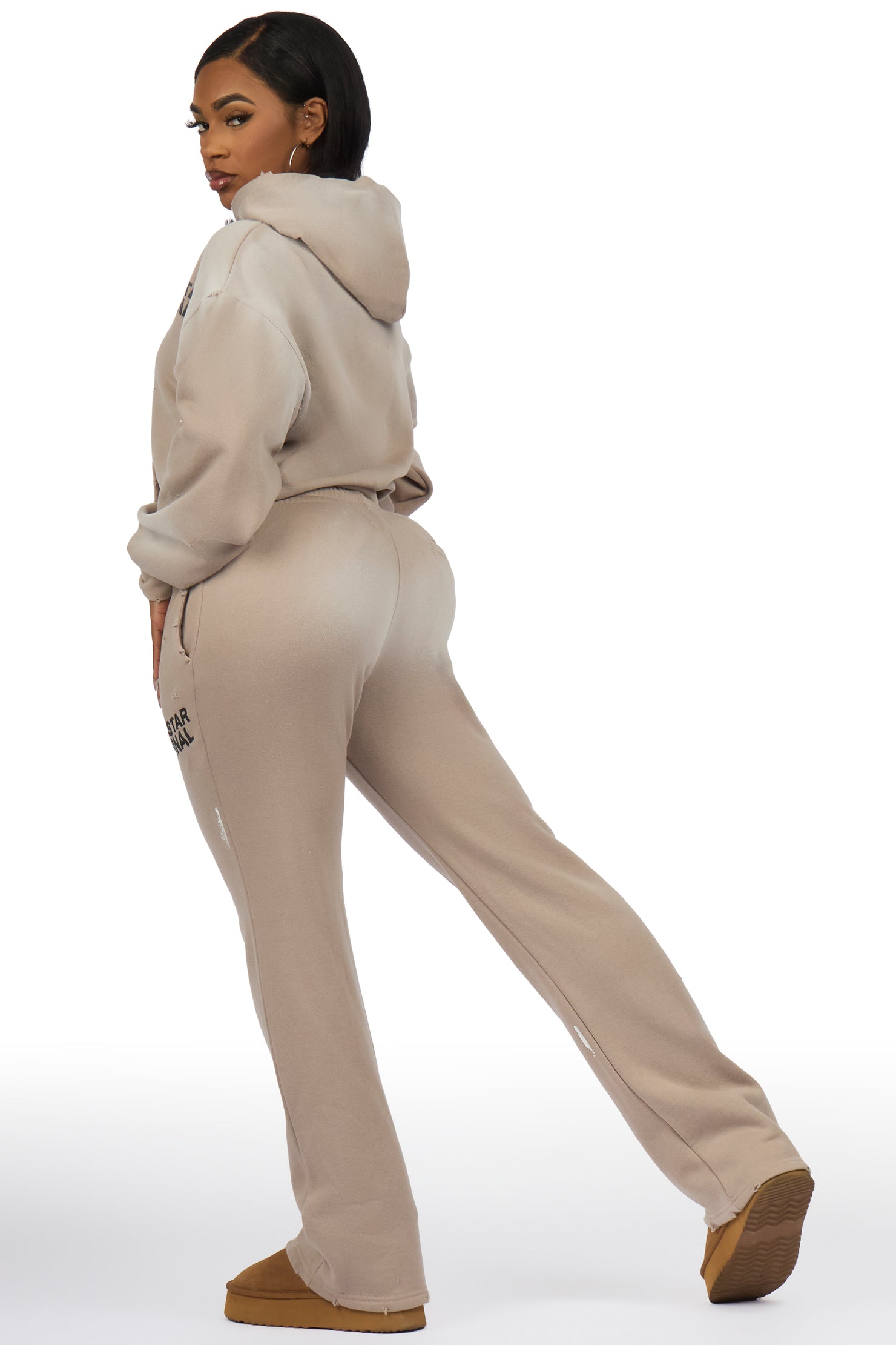 Reigna Taupe Stacked Track Set