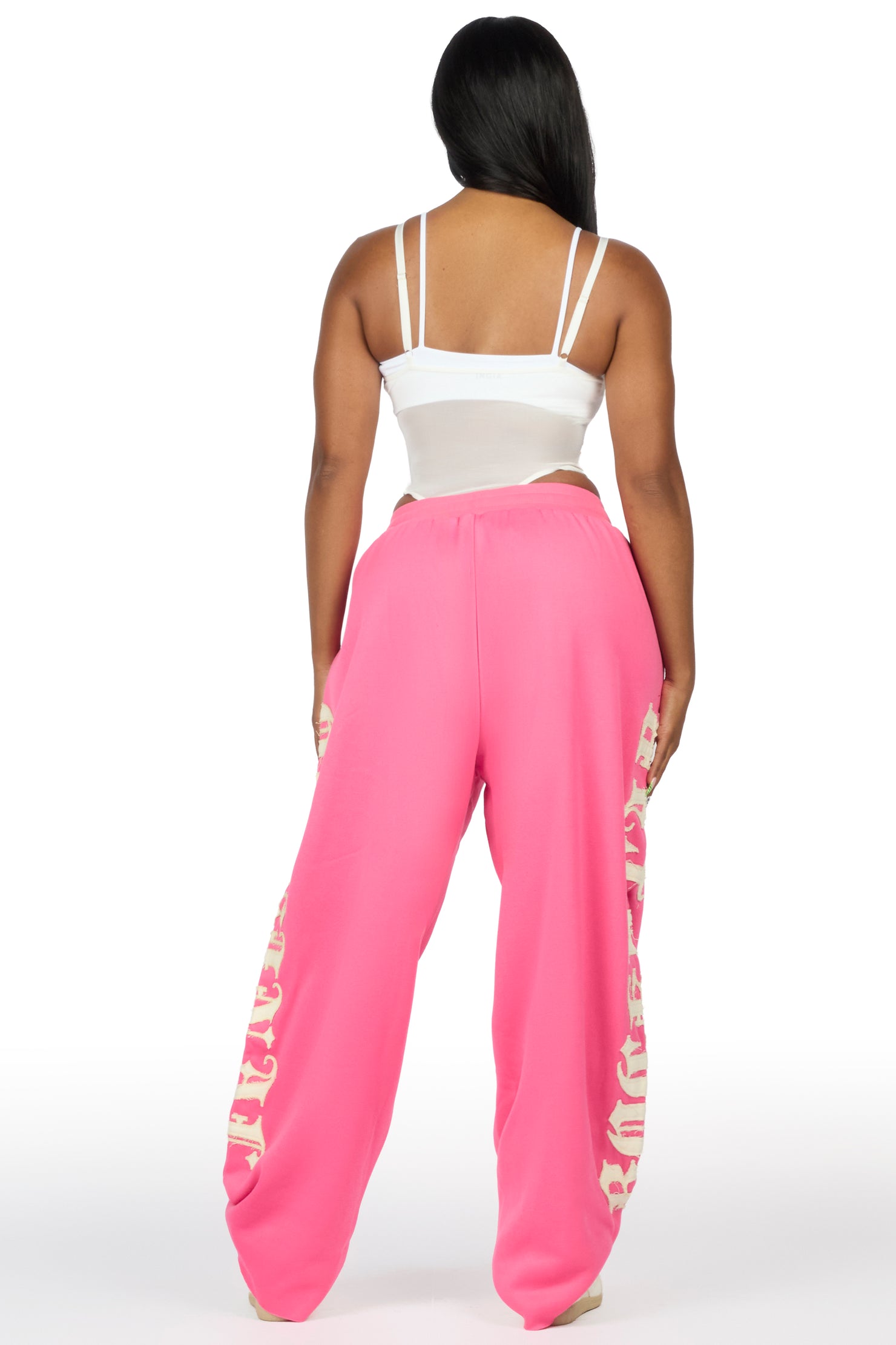 Camrona Pink Patched Baggy Track Pant