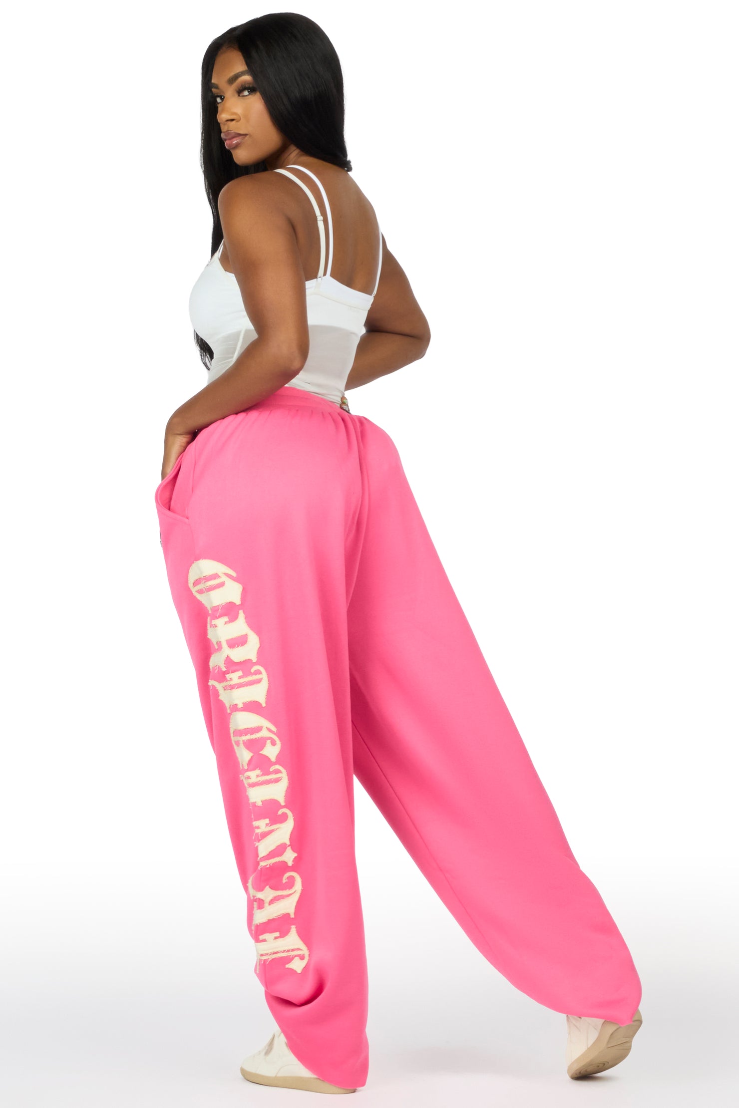 Camrona Pink Patched Baggy Track Pant