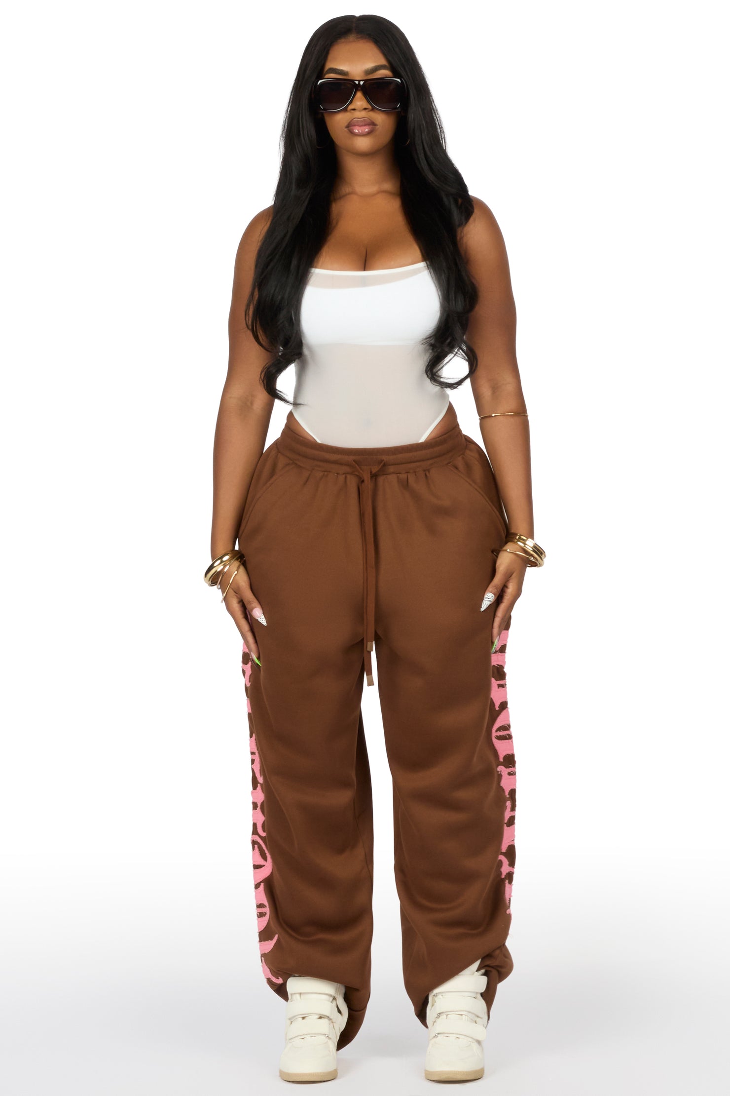 Camrona Brown Patched Baggy Track Pant