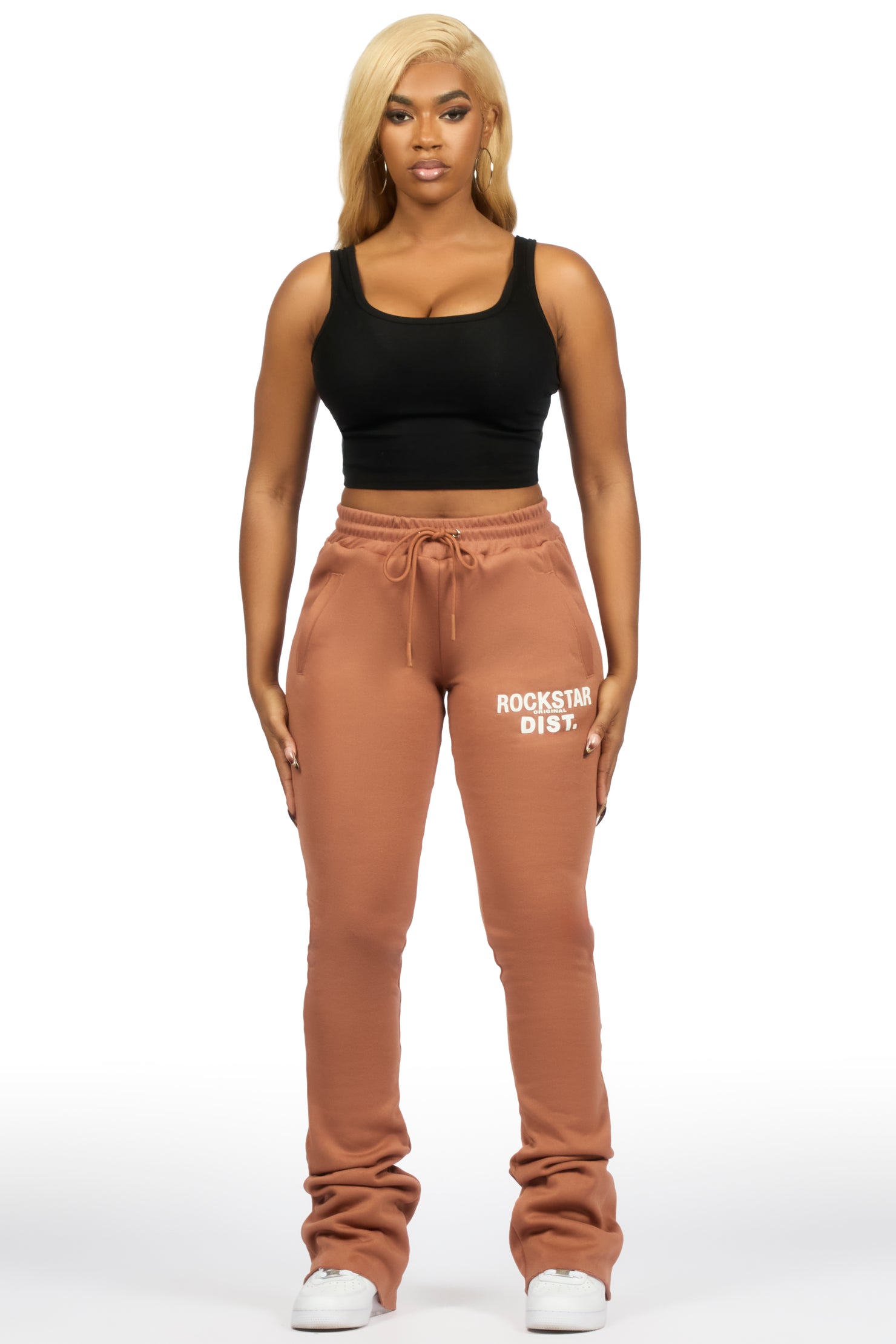 Juliana Mocha Super Stacked Track Pant