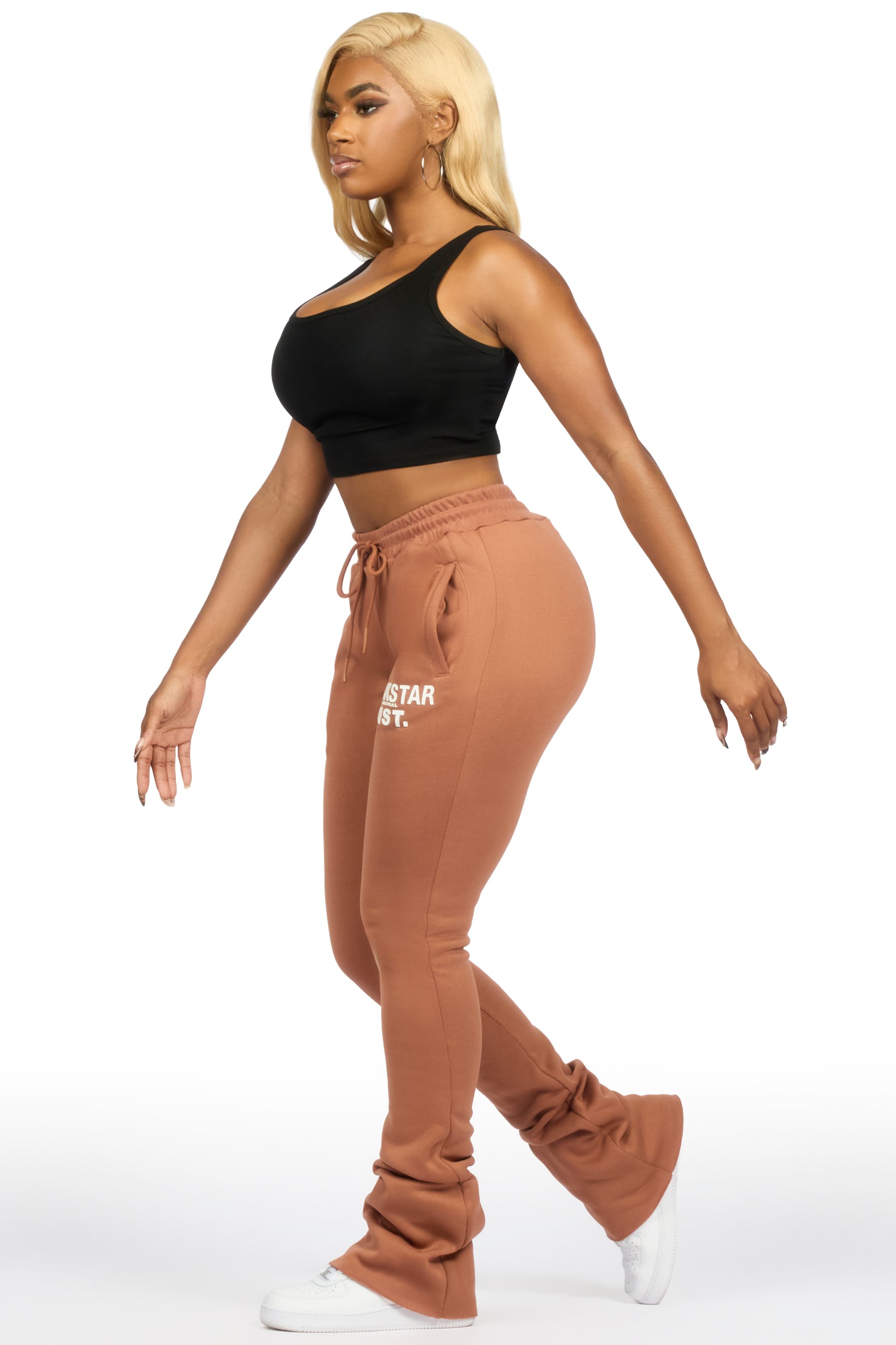 Juliana Mocha Super Stacked Track Pant