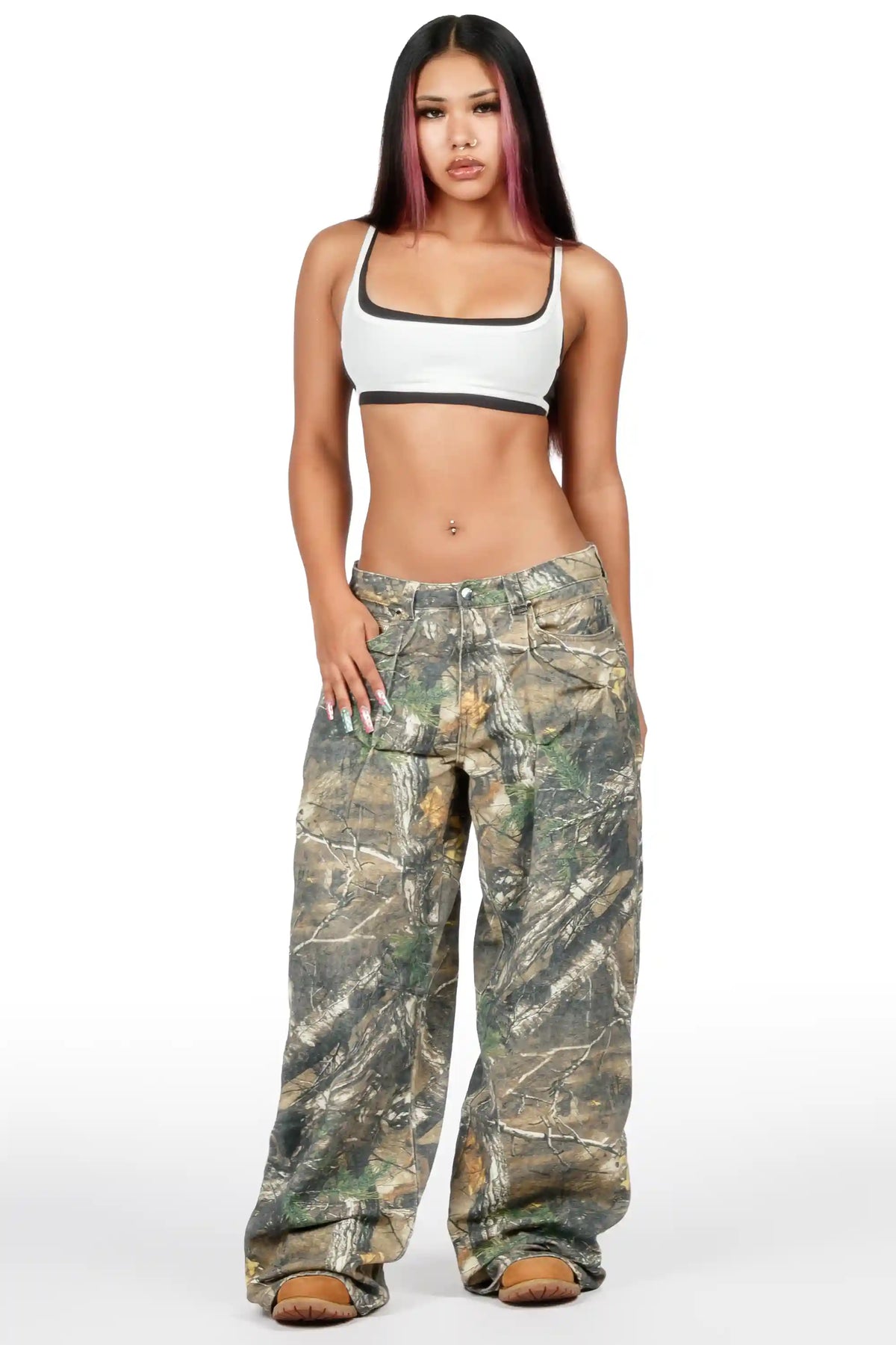 Alora Tree Camo Baggy Fit Jean
