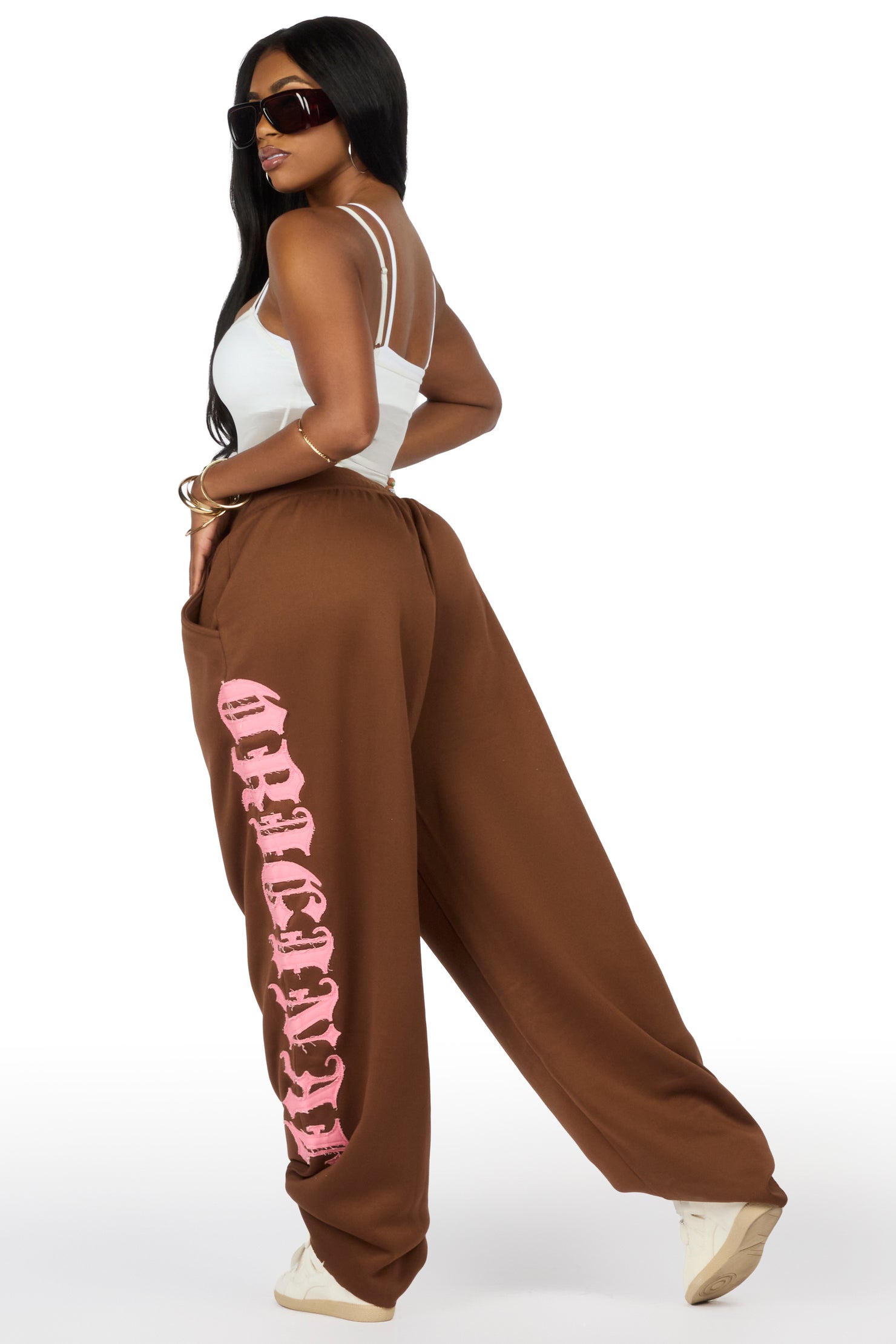 Camrona Brown Patched Baggy Track Pant